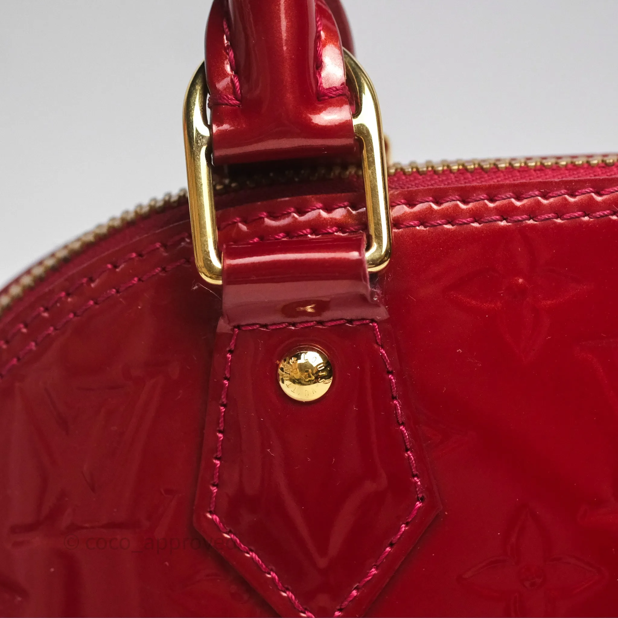 Louis Vuitton Alma BB Red Patent Gold Hardware