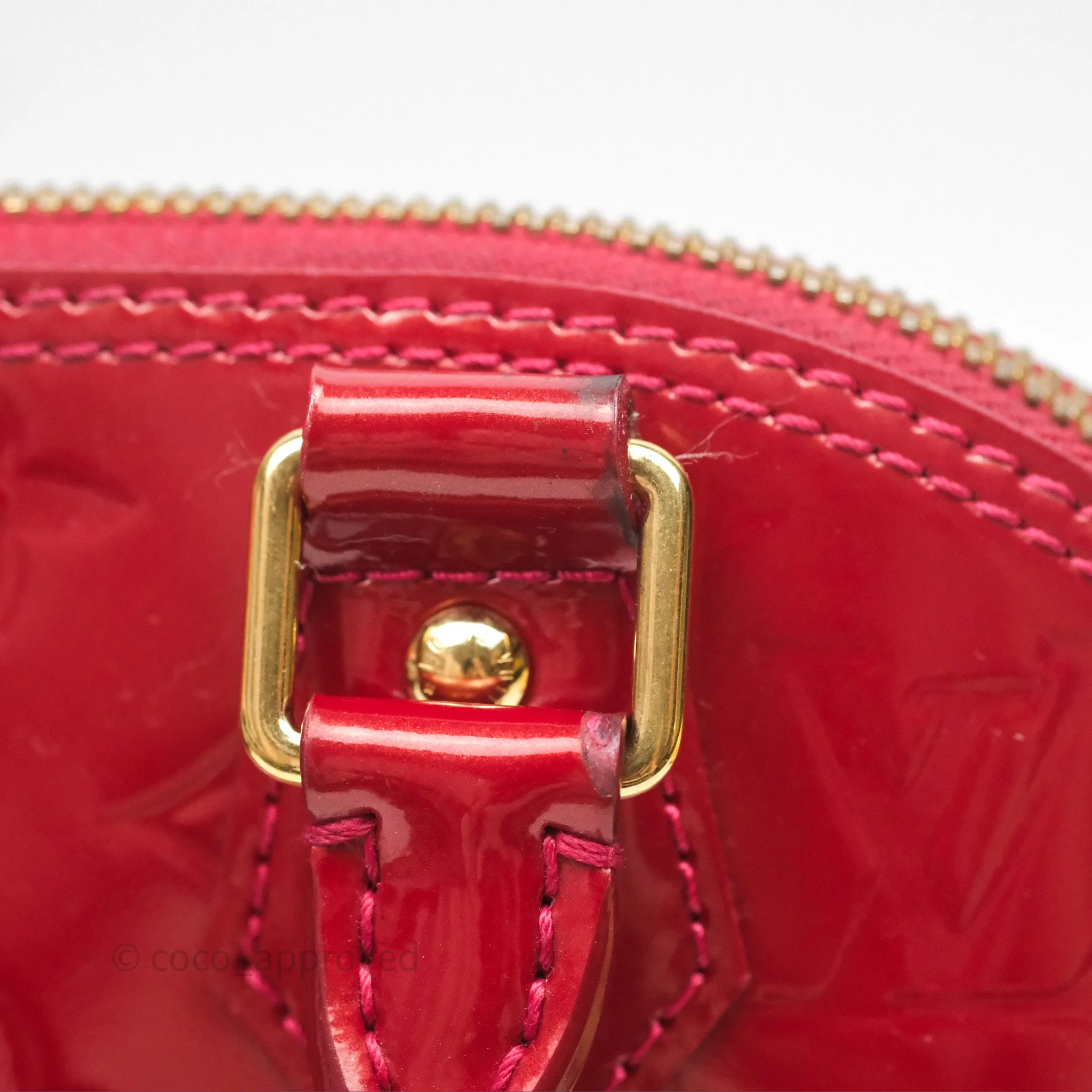 Louis Vuitton Alma BB Red Patent Gold Hardware