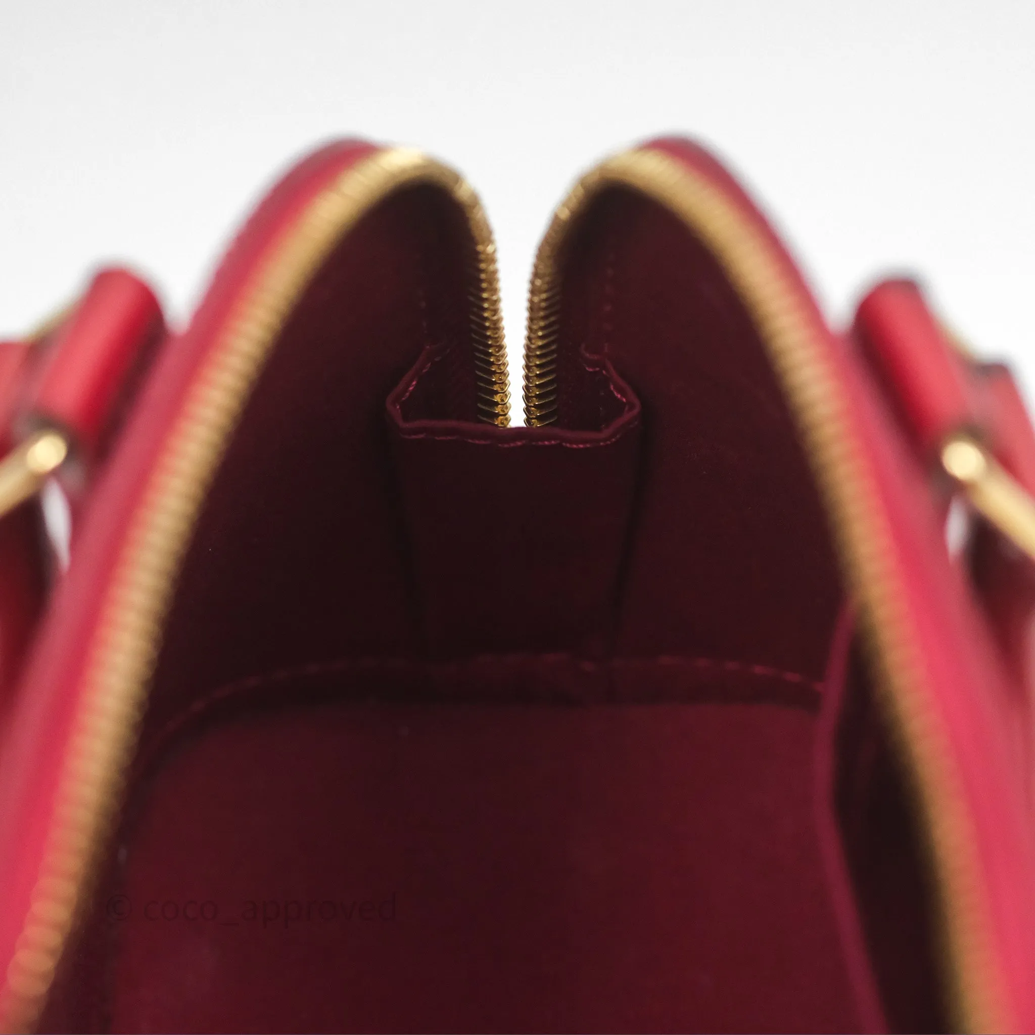 Louis Vuitton Alma BB Red Patent Gold Hardware
