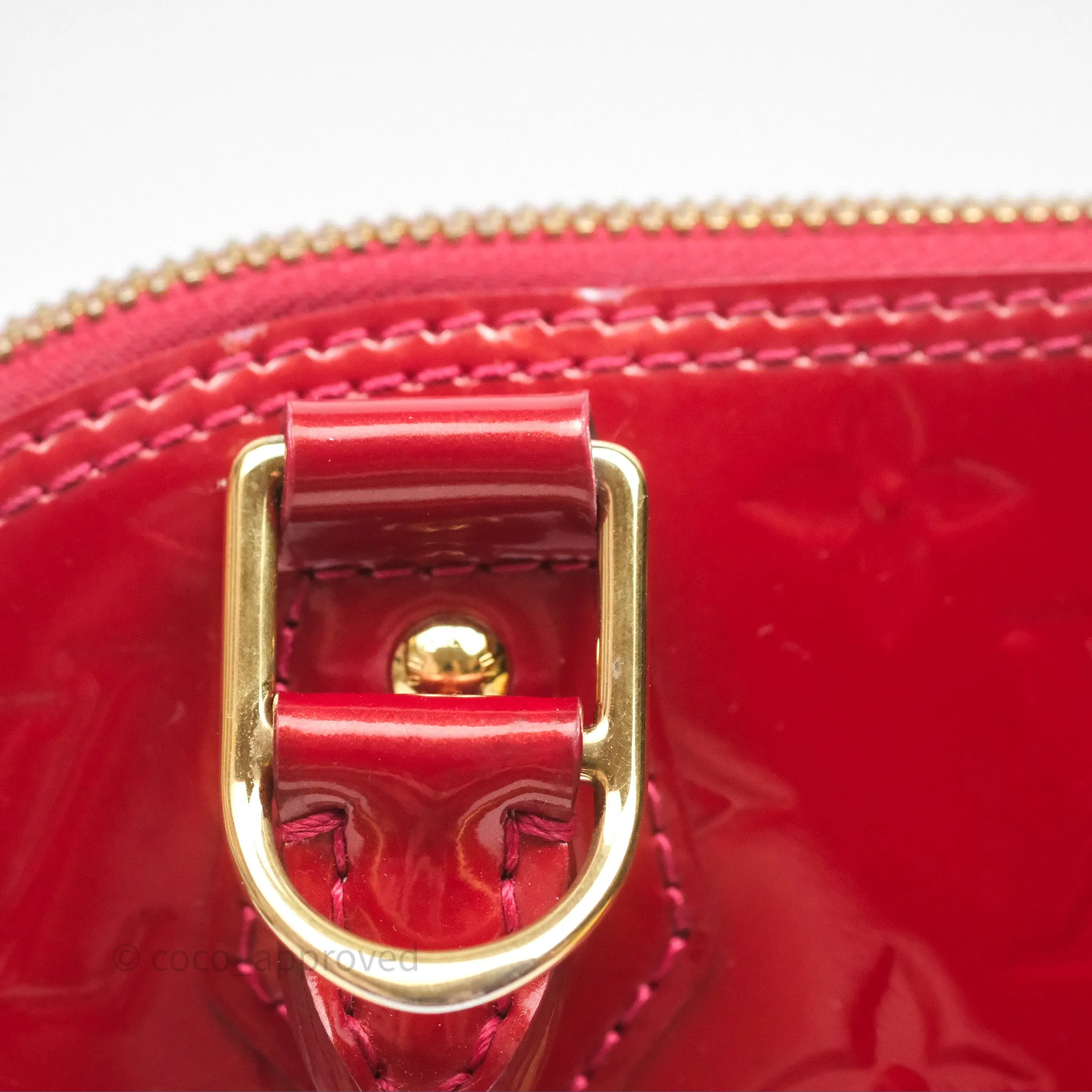 Louis Vuitton Alma BB Red Patent Gold Hardware