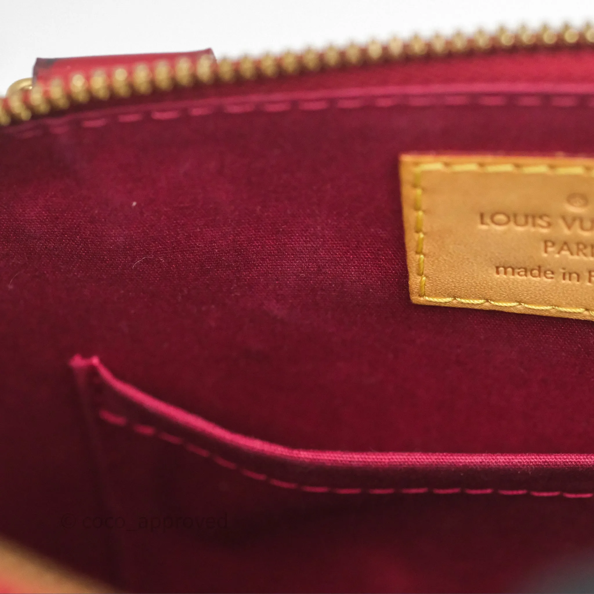 Louis Vuitton Alma BB Red Patent Gold Hardware