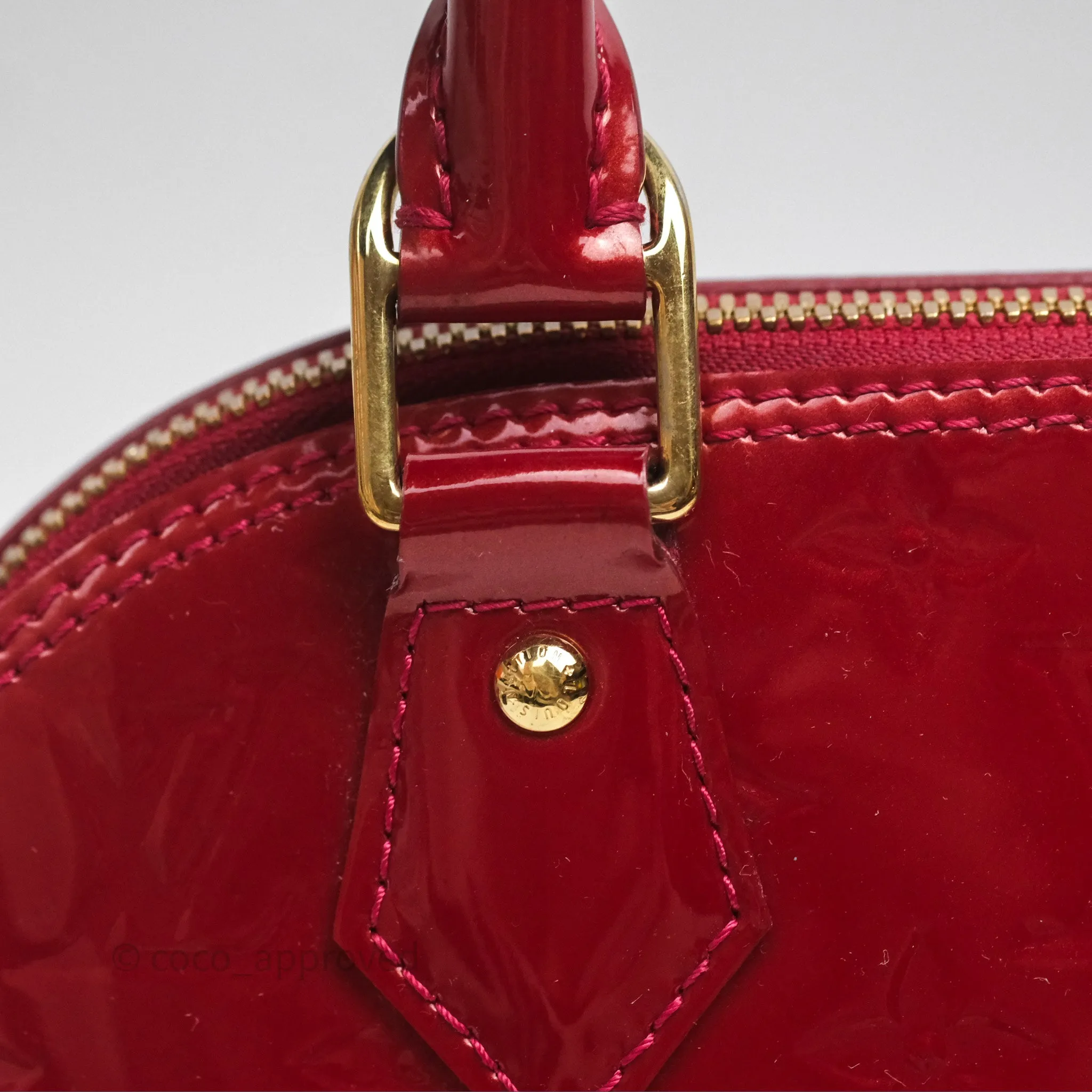 Louis Vuitton Alma BB Red Patent Gold Hardware