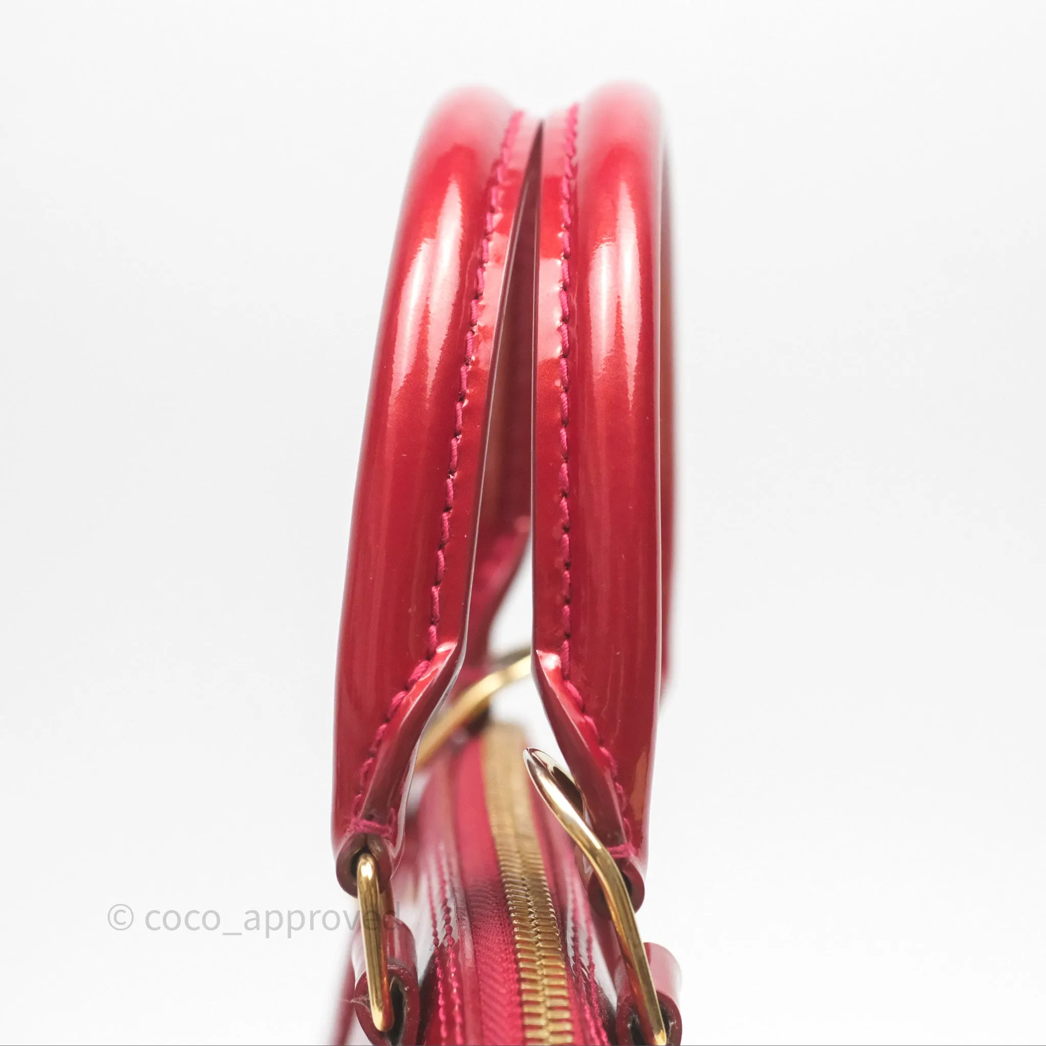 Louis Vuitton Alma BB Red Patent Gold Hardware
