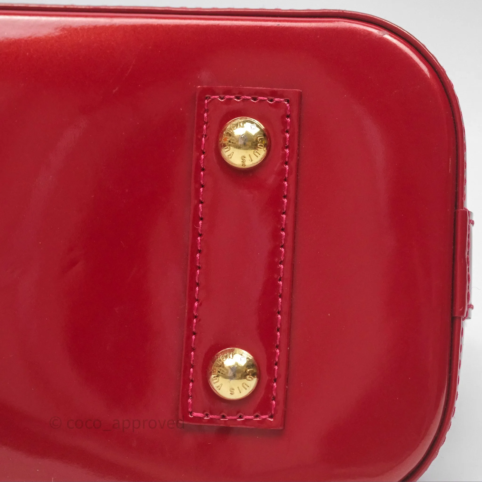 Louis Vuitton Alma BB Red Patent Gold Hardware
