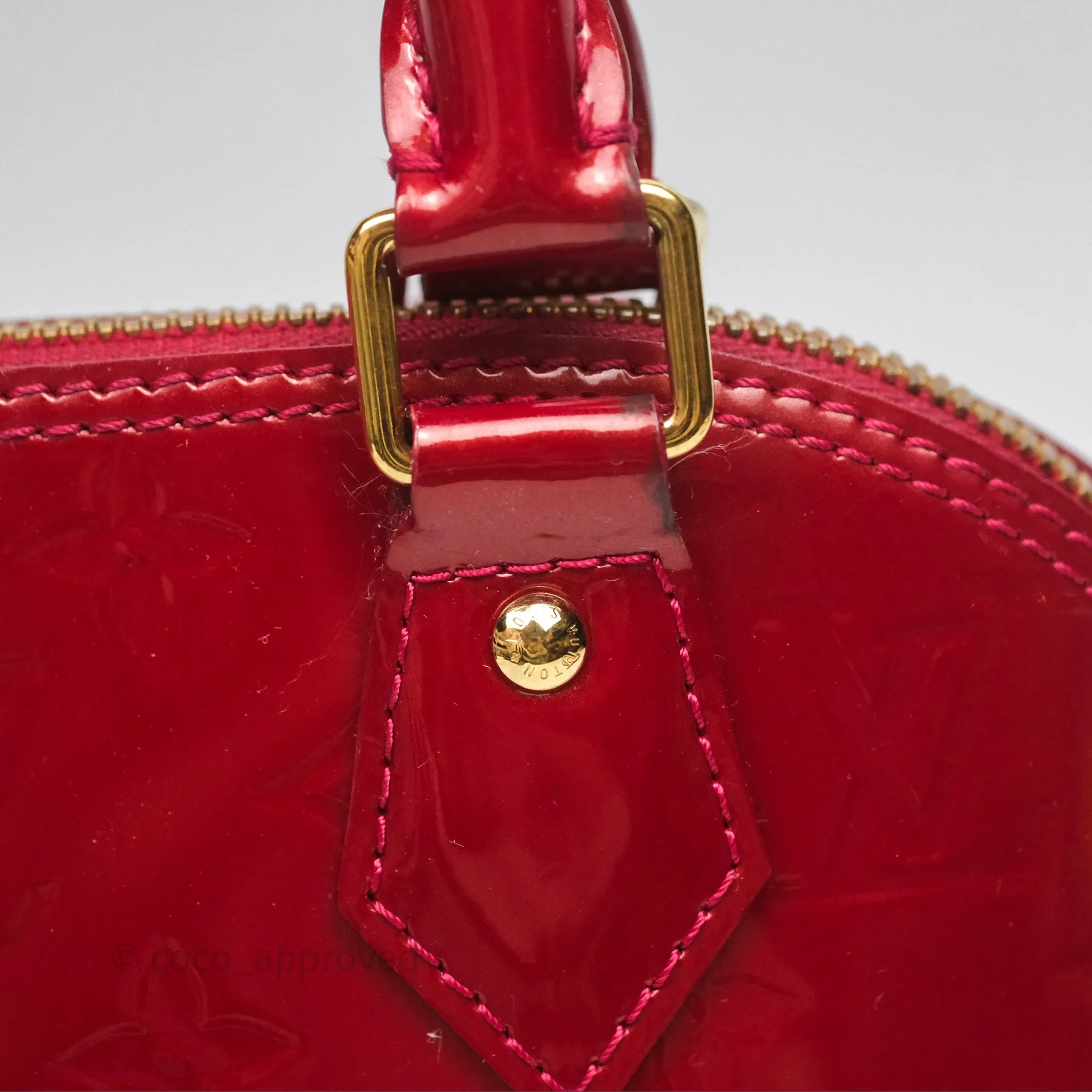 Louis Vuitton Alma BB Red Patent Gold Hardware