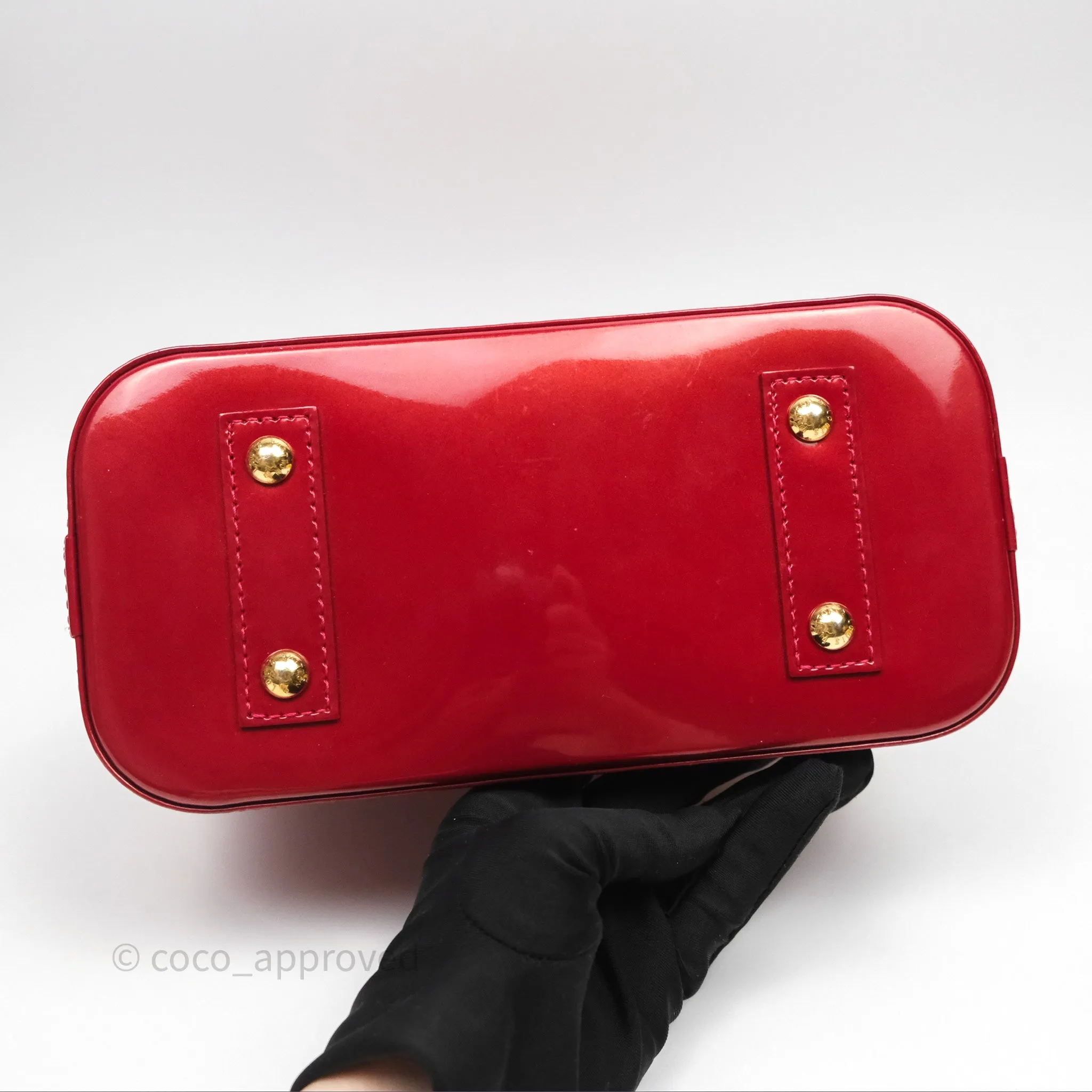 Louis Vuitton Alma BB Red Patent Gold Hardware