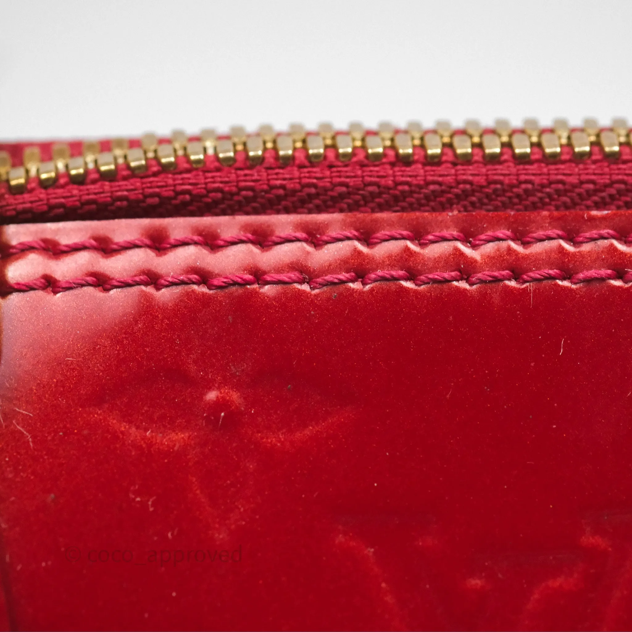 Louis Vuitton Alma BB Red Patent Gold Hardware
