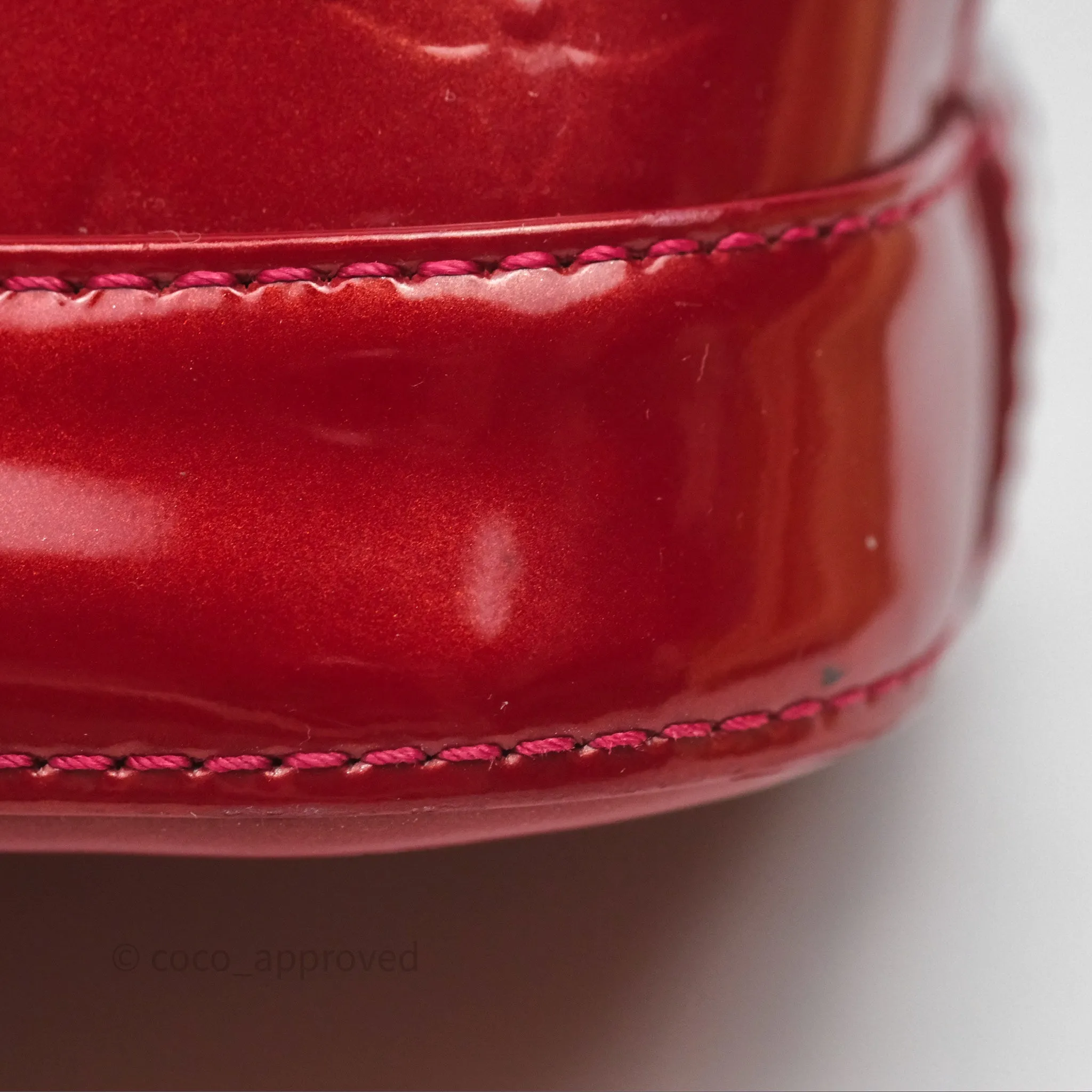 Louis Vuitton Alma BB Red Patent Gold Hardware