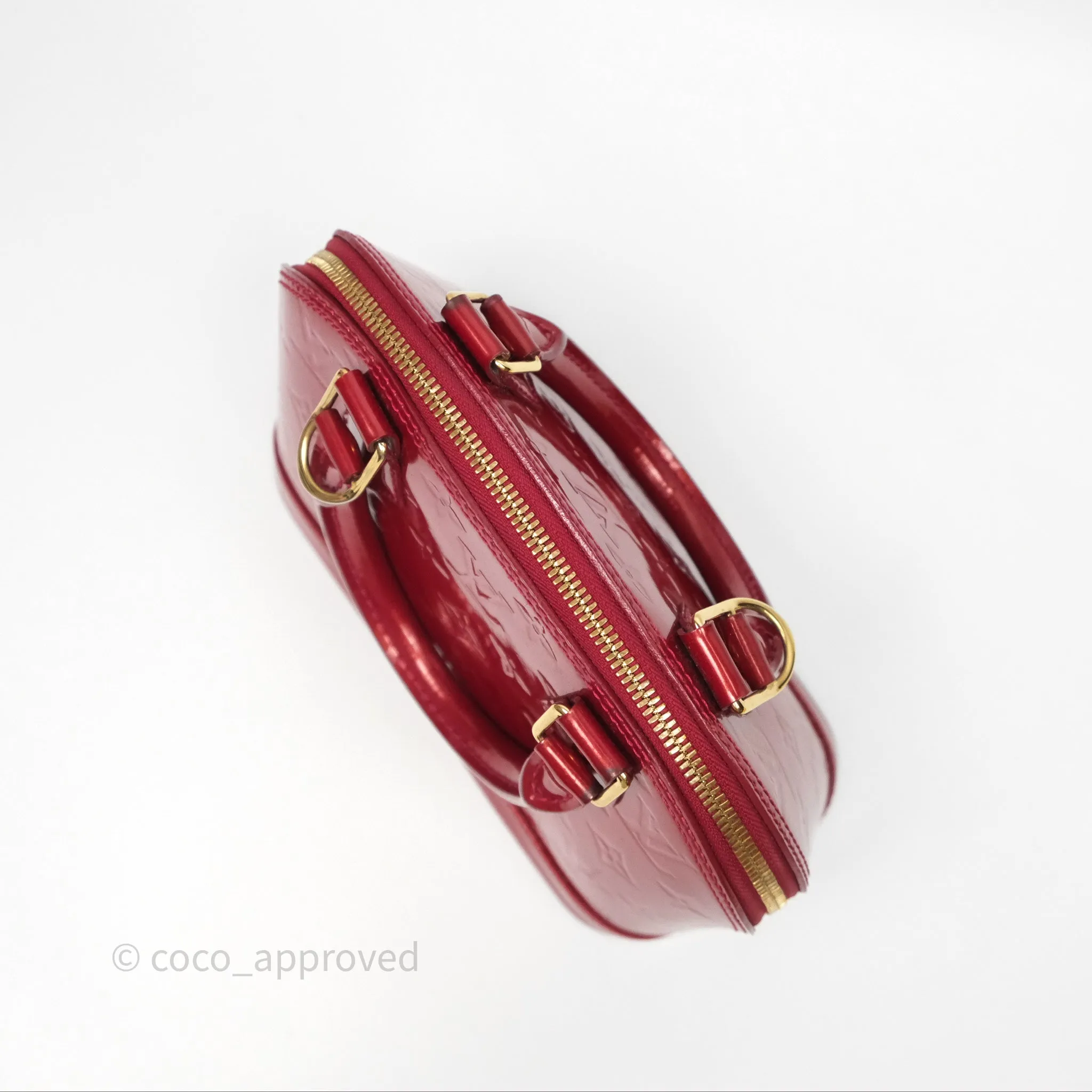 Louis Vuitton Alma BB Red Patent Gold Hardware