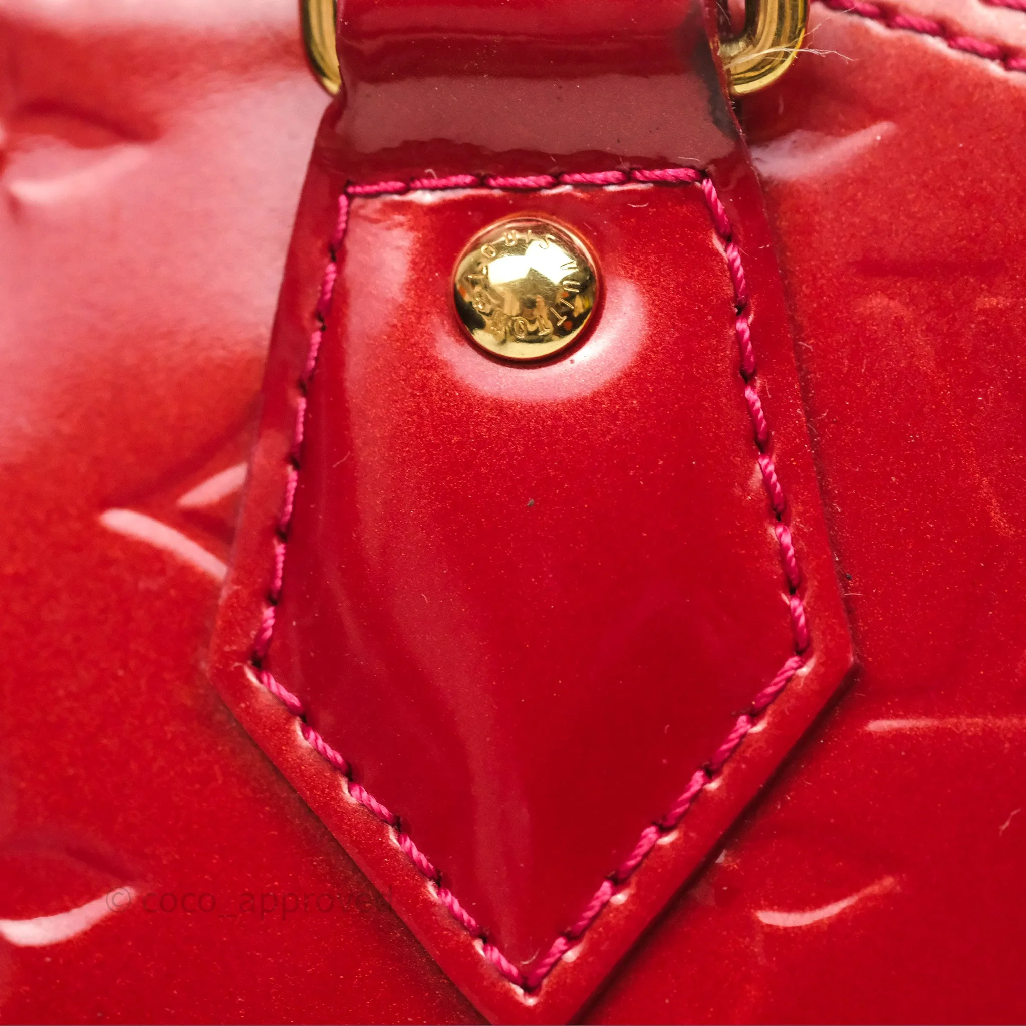 Louis Vuitton Alma BB Red Patent Gold Hardware