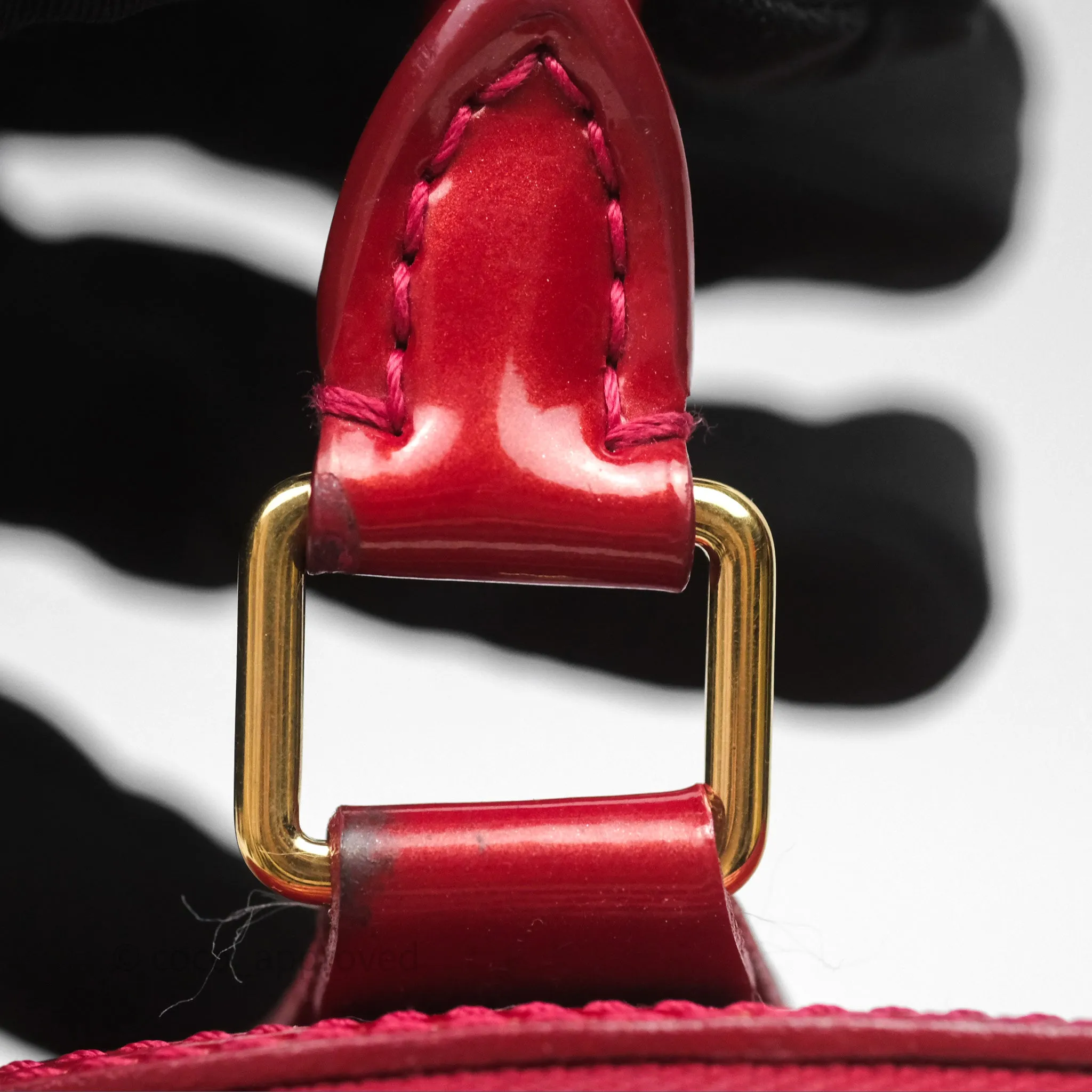 Louis Vuitton Alma BB Red Patent Gold Hardware