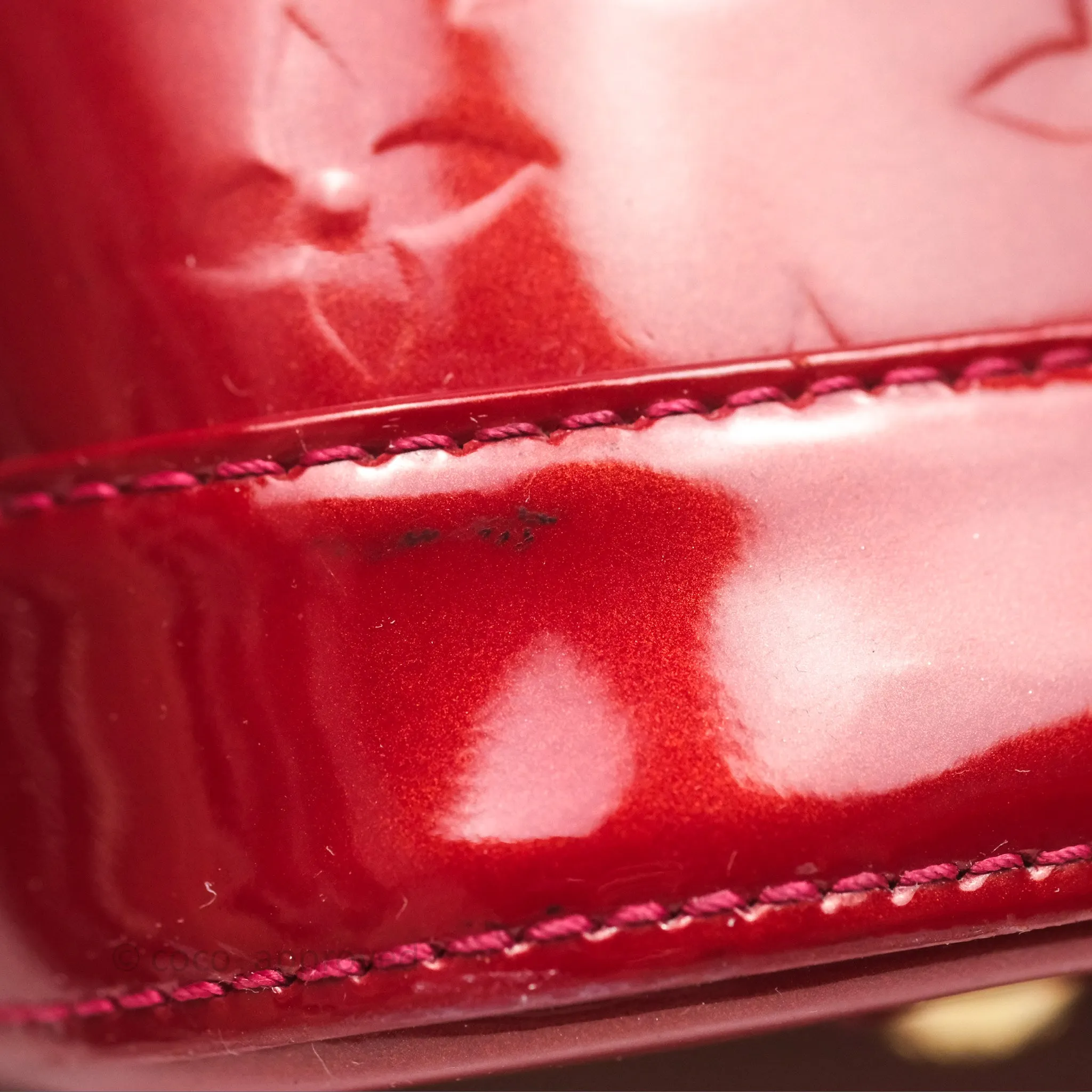 Louis Vuitton Alma BB Red Patent Gold Hardware