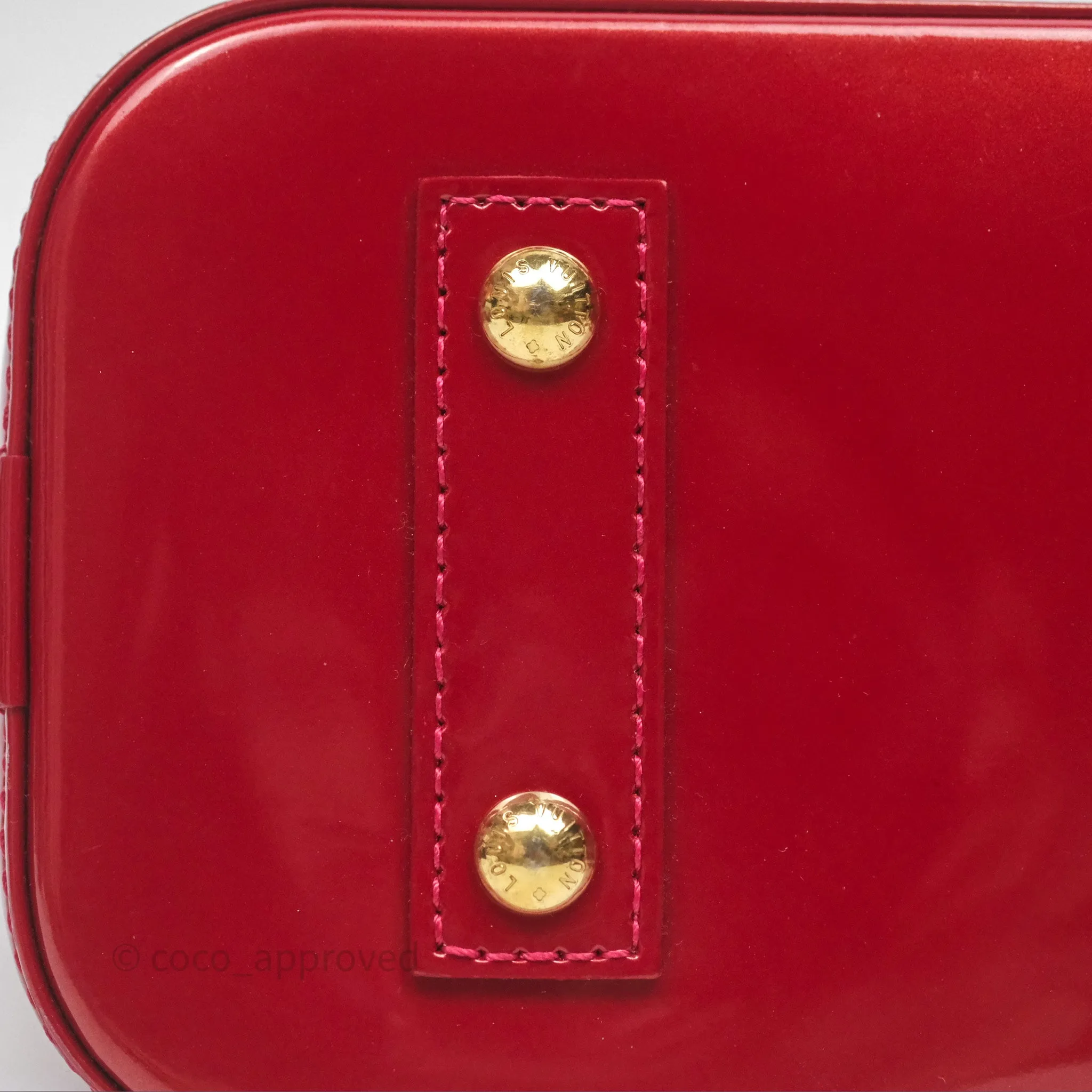 Louis Vuitton Alma BB Red Patent Gold Hardware