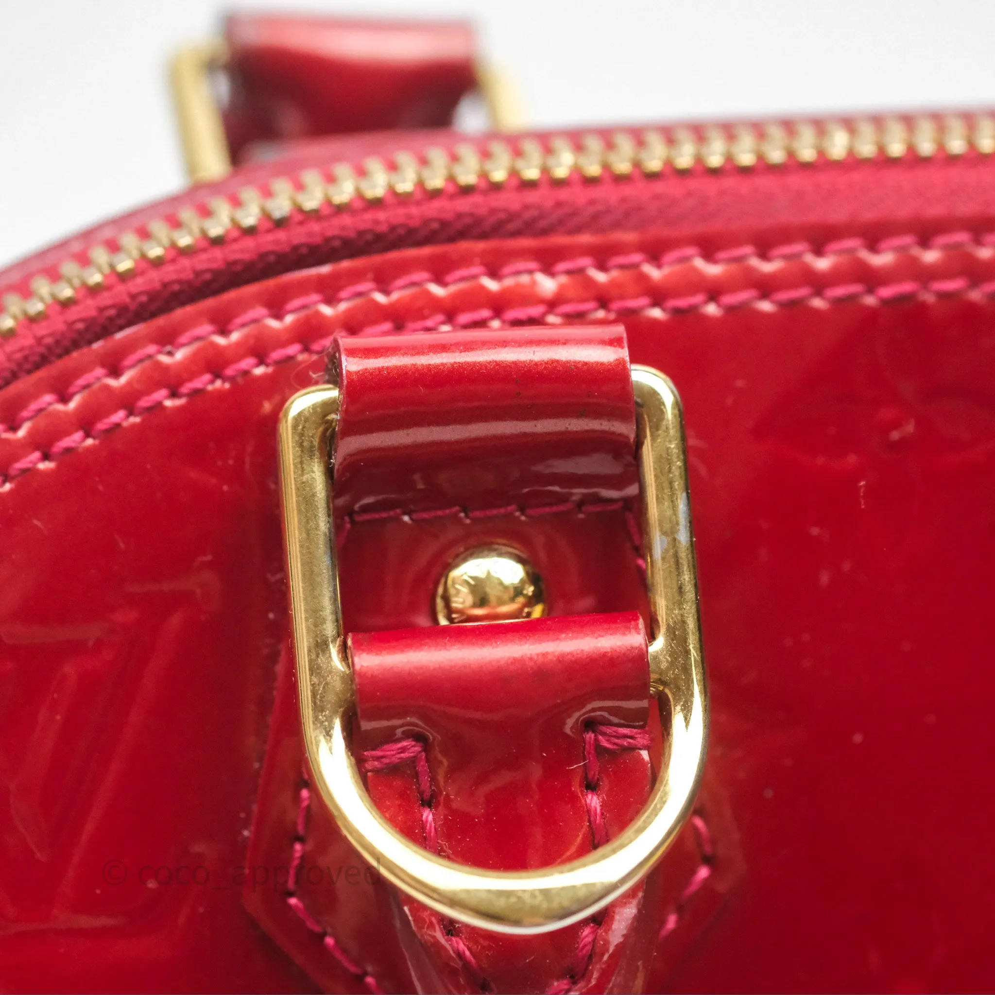 Louis Vuitton Alma BB Red Patent Gold Hardware