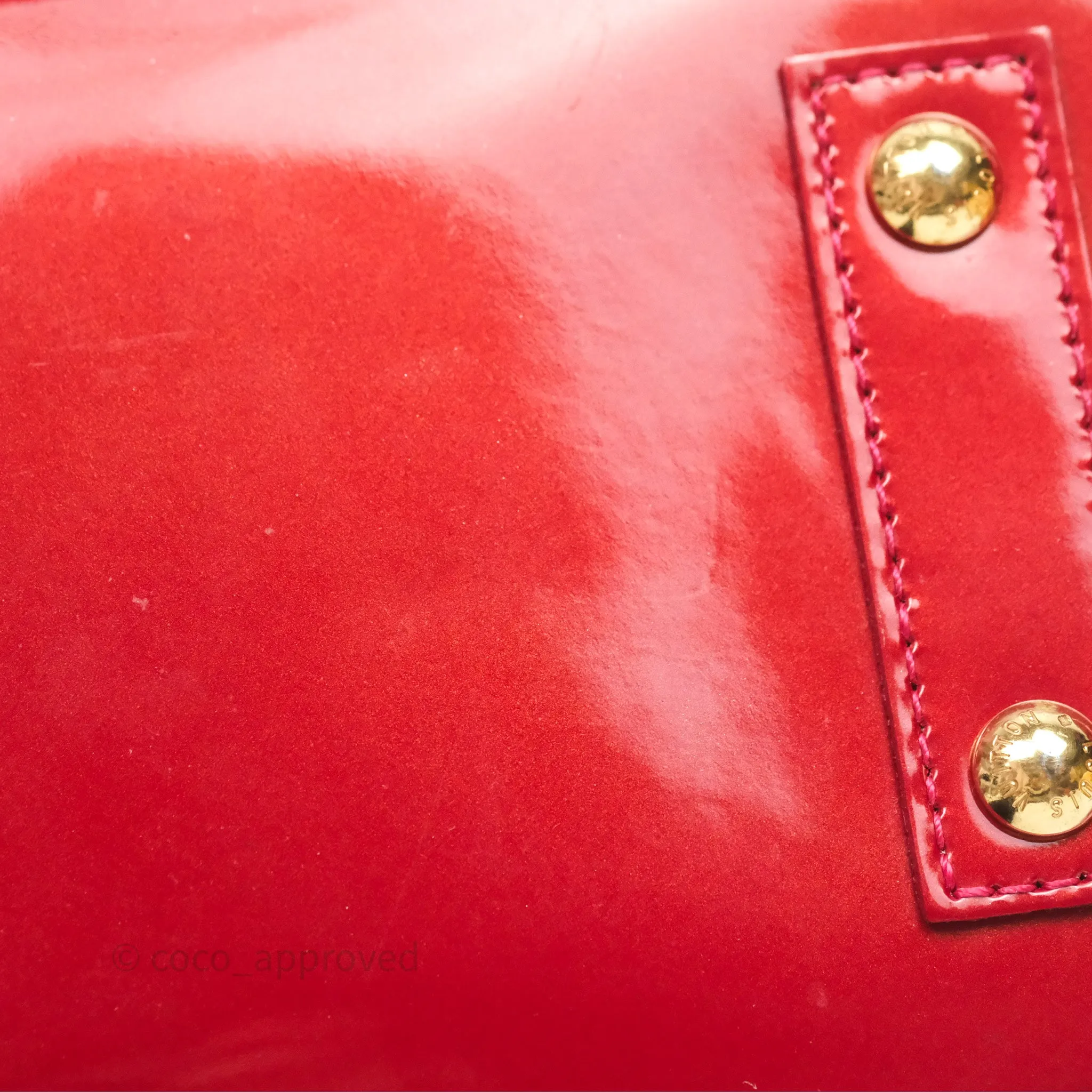 Louis Vuitton Alma BB Red Patent Gold Hardware
