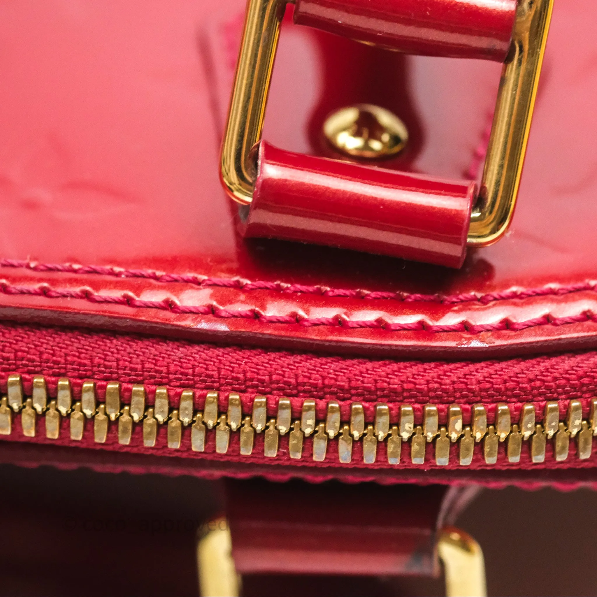 Louis Vuitton Alma BB Red Patent Gold Hardware