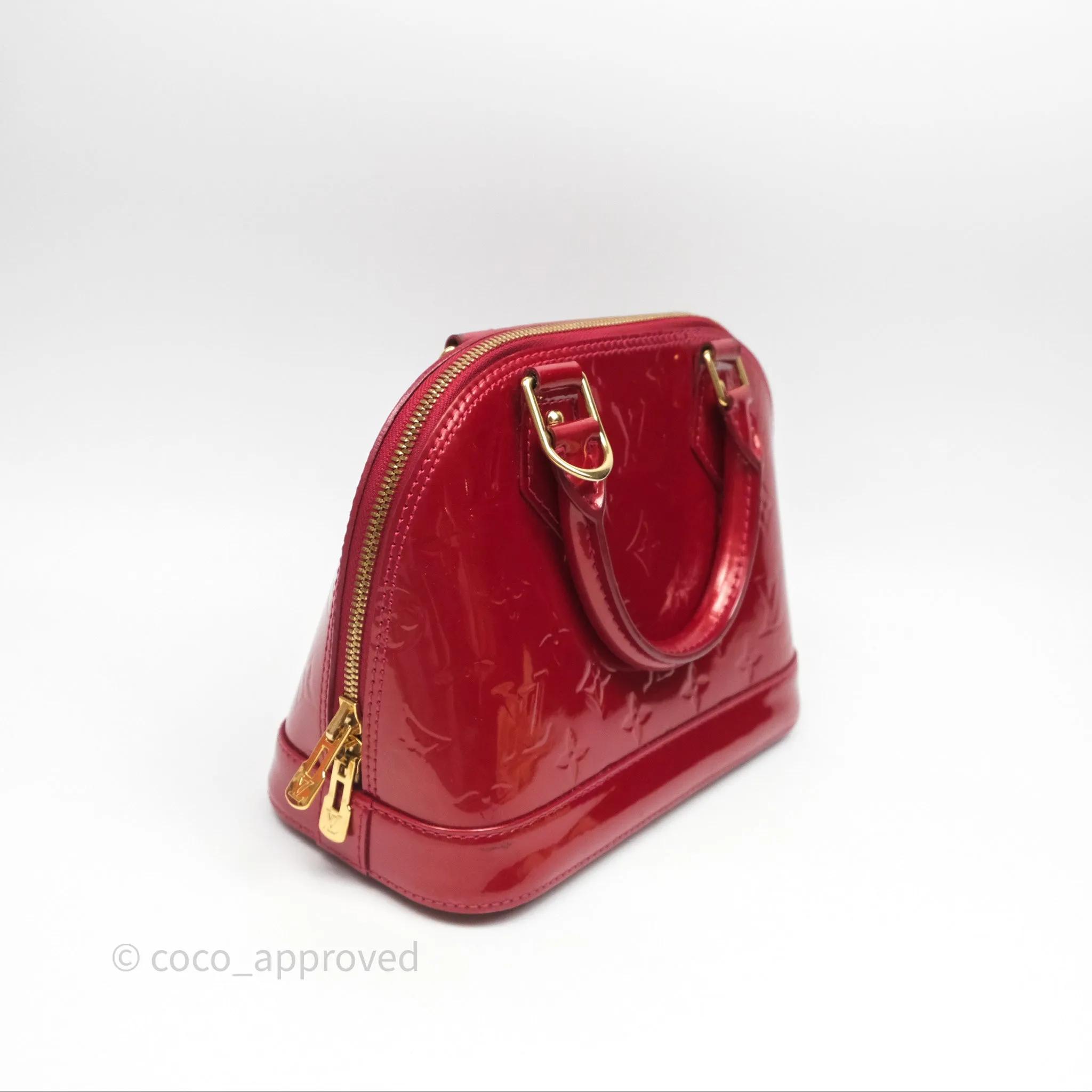 Louis Vuitton Alma BB Red Patent Gold Hardware