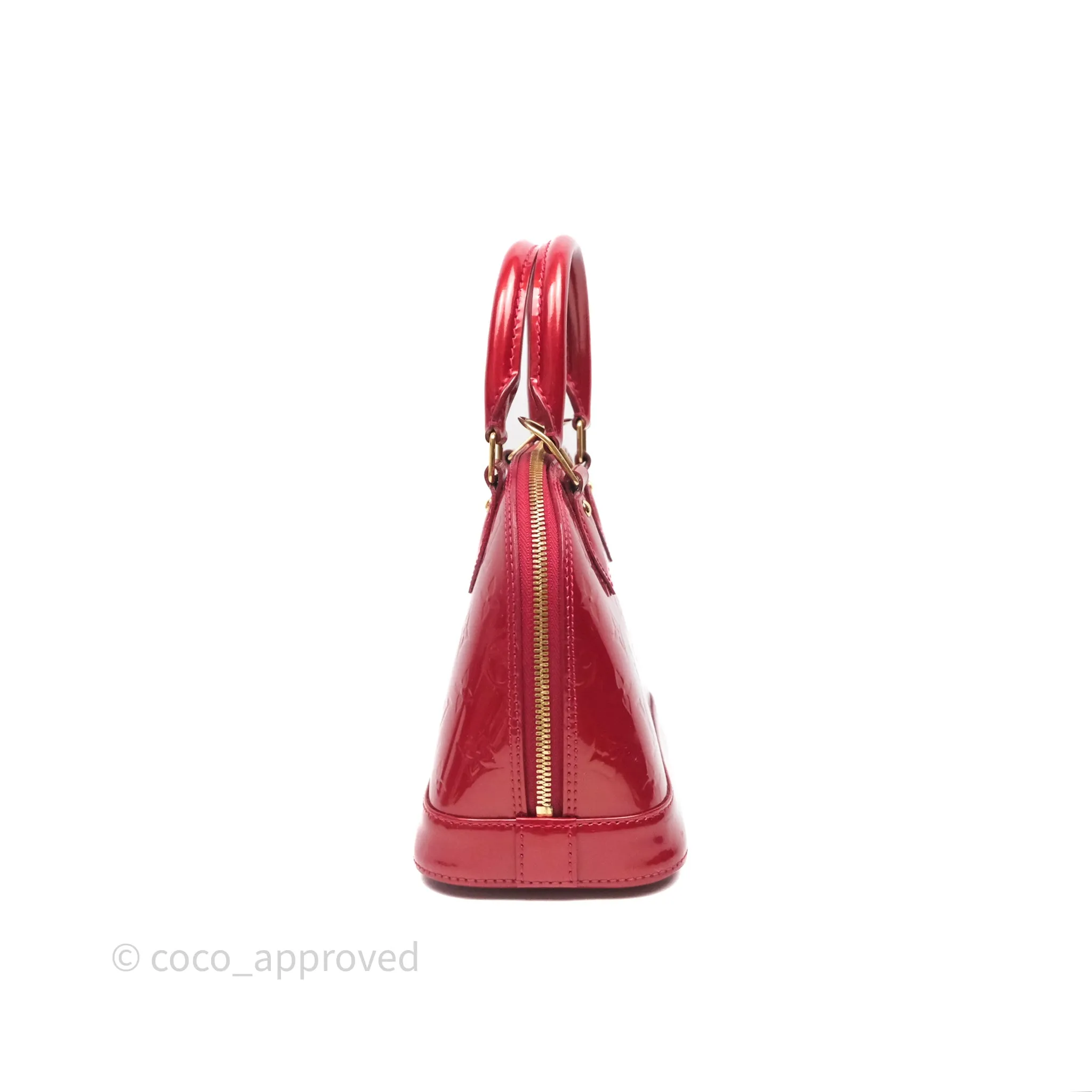 Louis Vuitton Alma BB Red Patent Gold Hardware