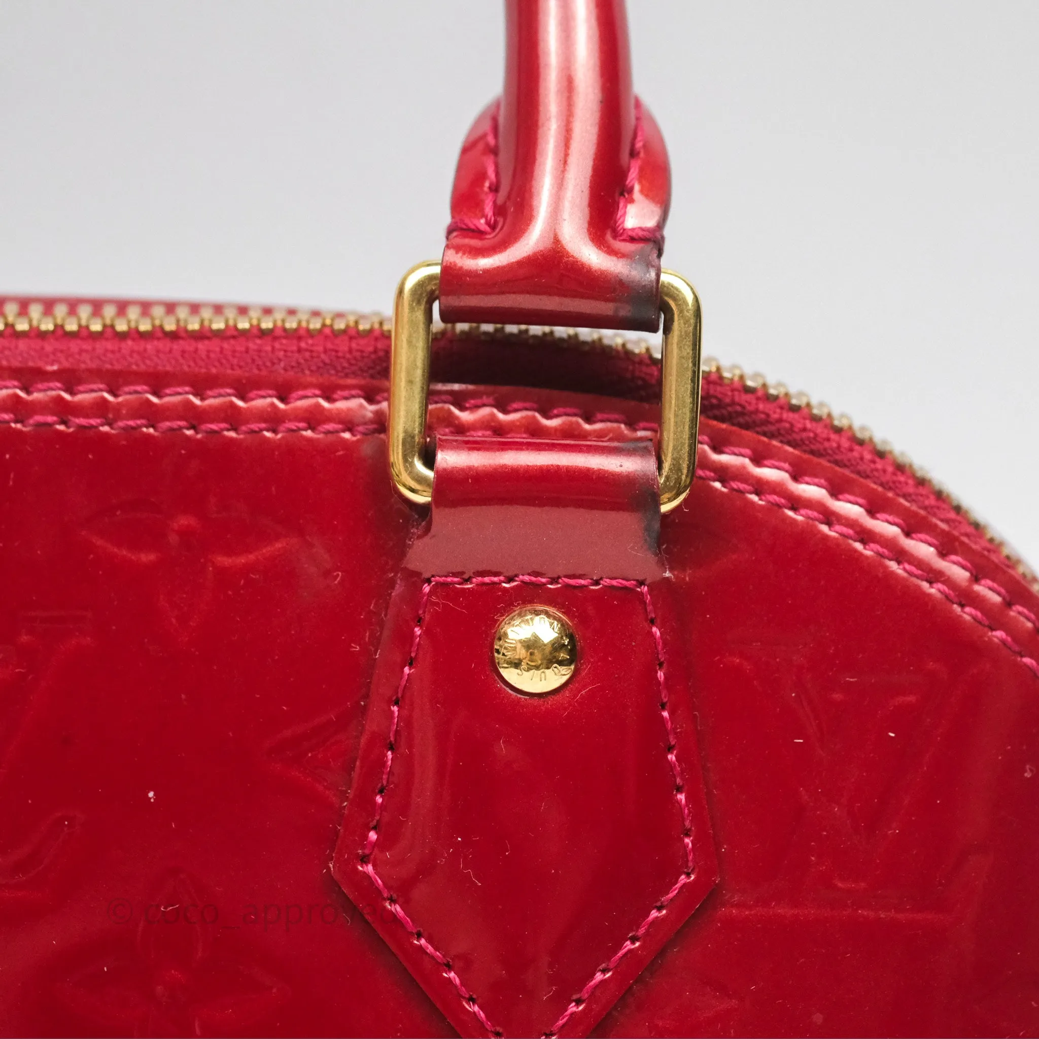 Louis Vuitton Alma BB Red Patent Gold Hardware