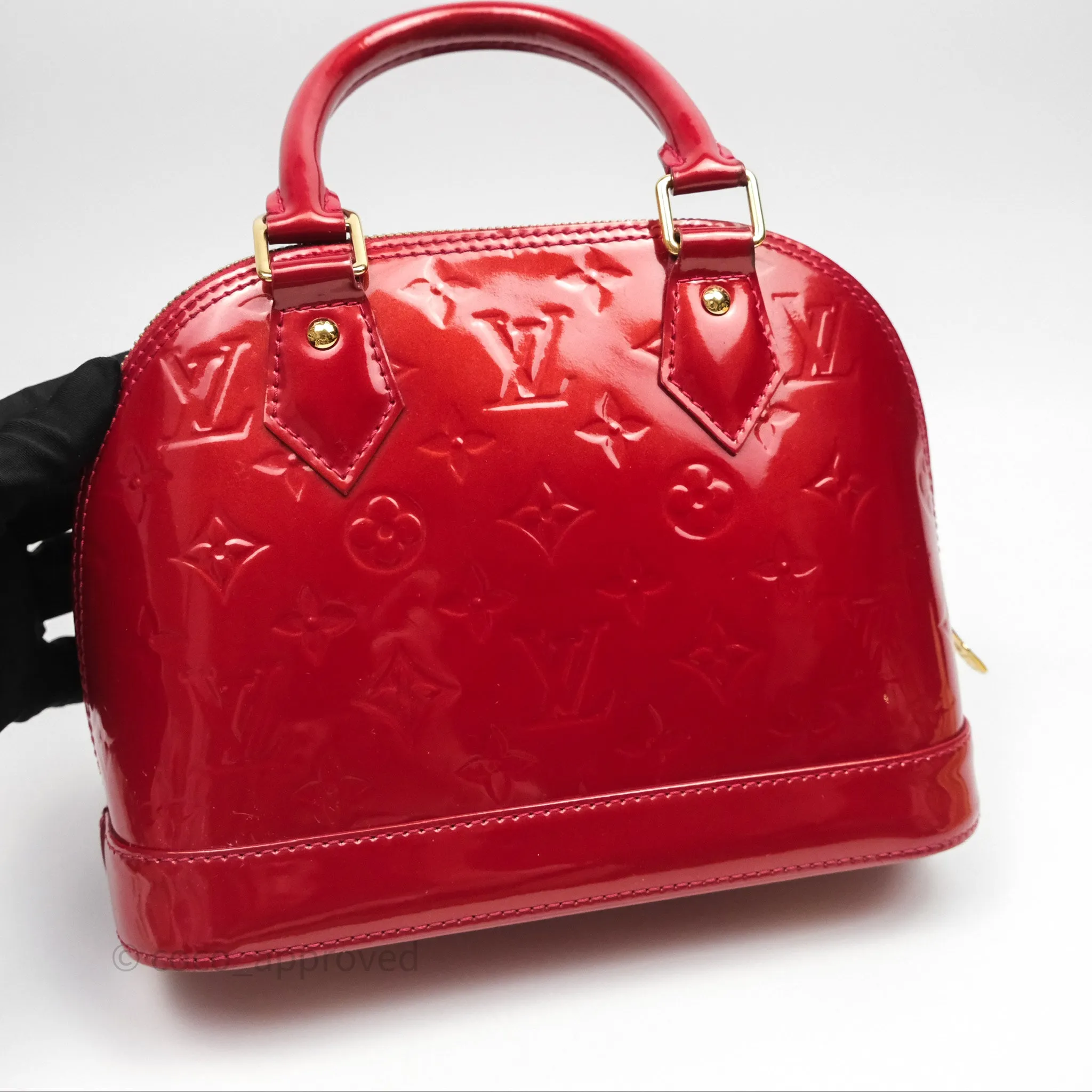 Louis Vuitton Alma BB Red Patent Gold Hardware