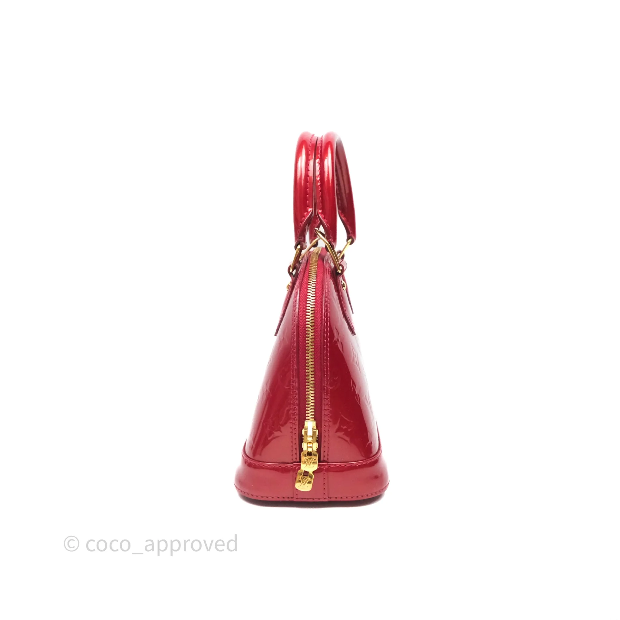 Louis Vuitton Alma BB Red Patent Gold Hardware