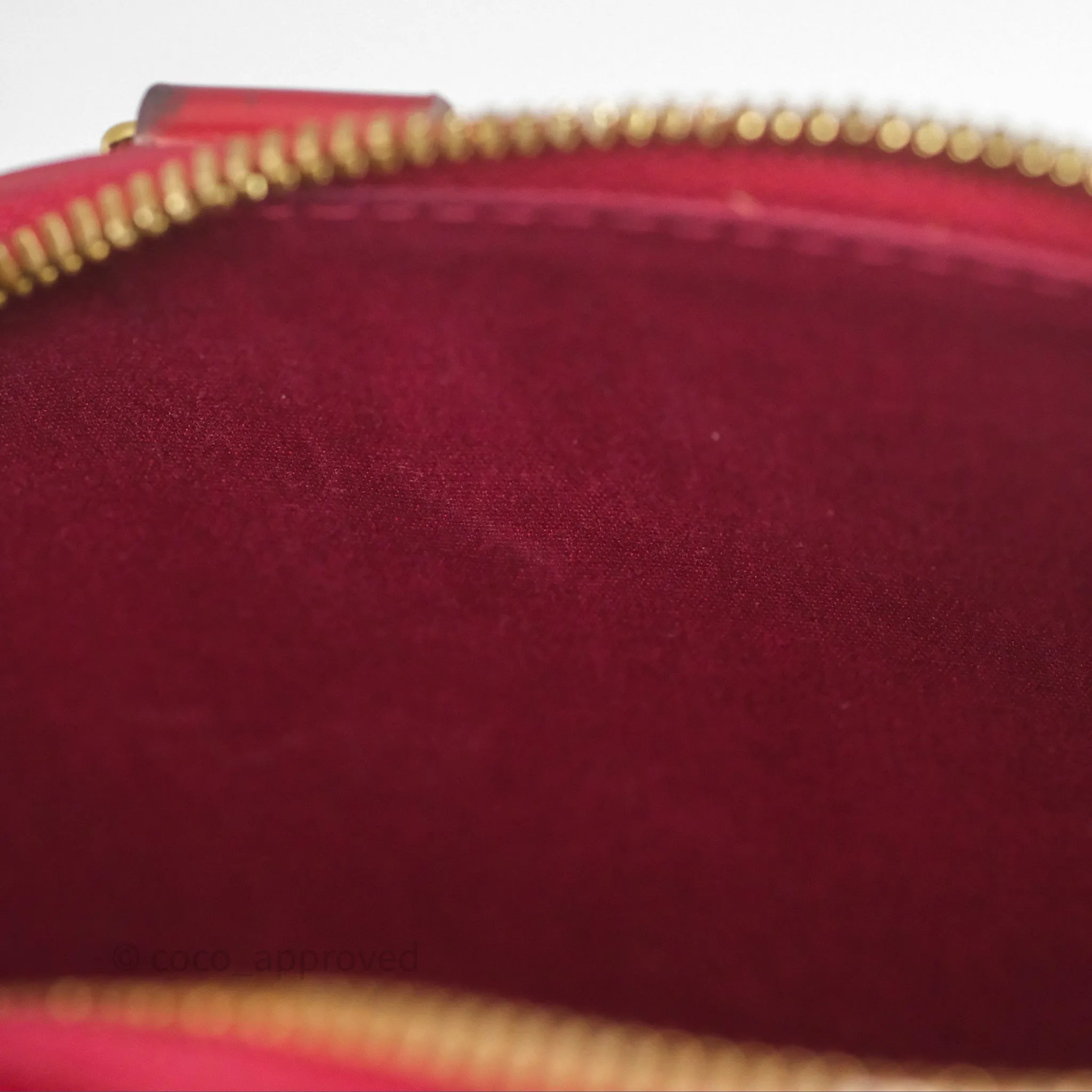 Louis Vuitton Alma BB Red Patent Gold Hardware