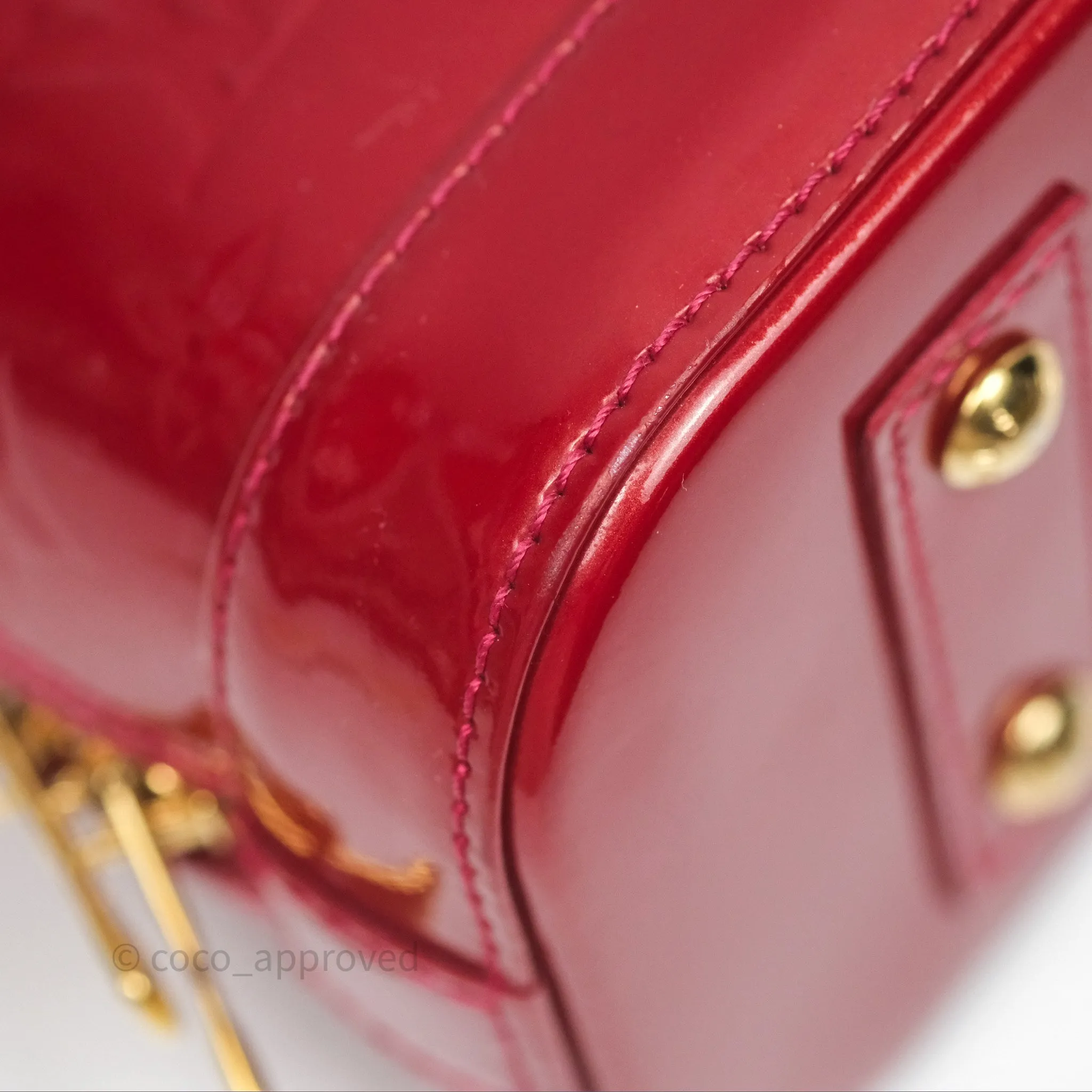 Louis Vuitton Alma BB Red Patent Gold Hardware