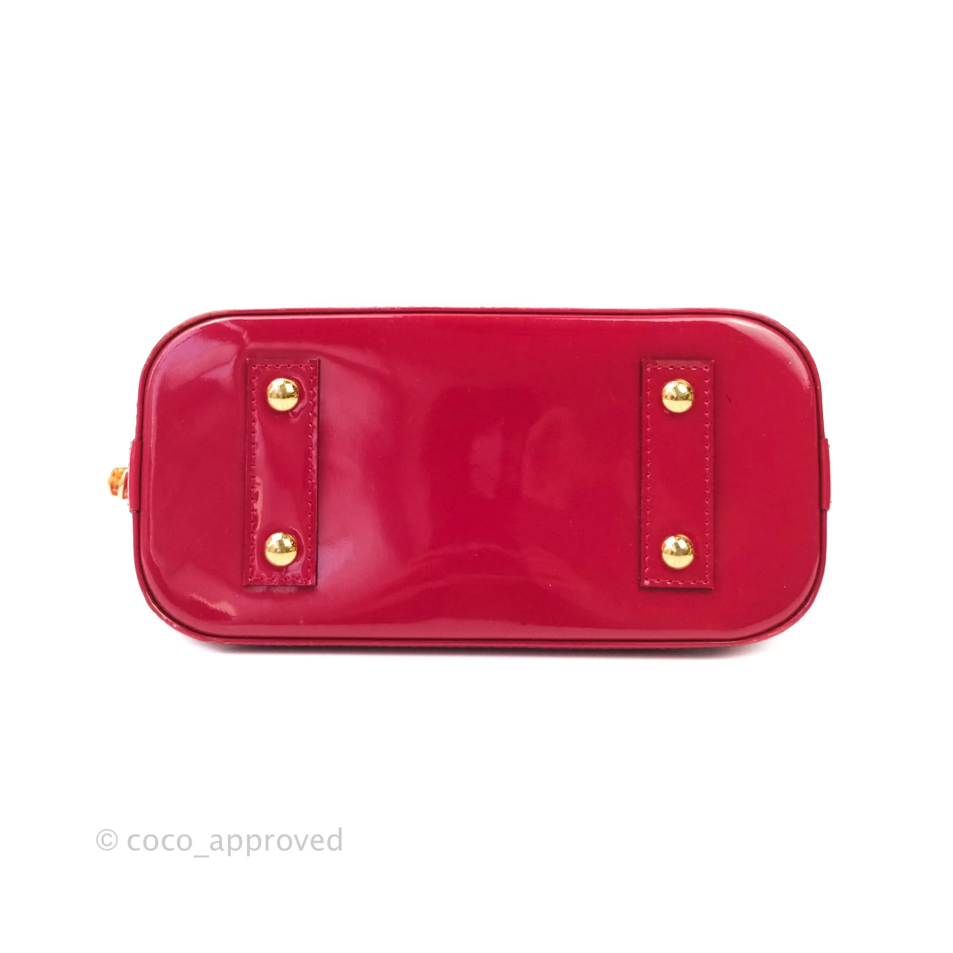 Louis Vuitton Alma BB Red Patent Leather Gold Hardware