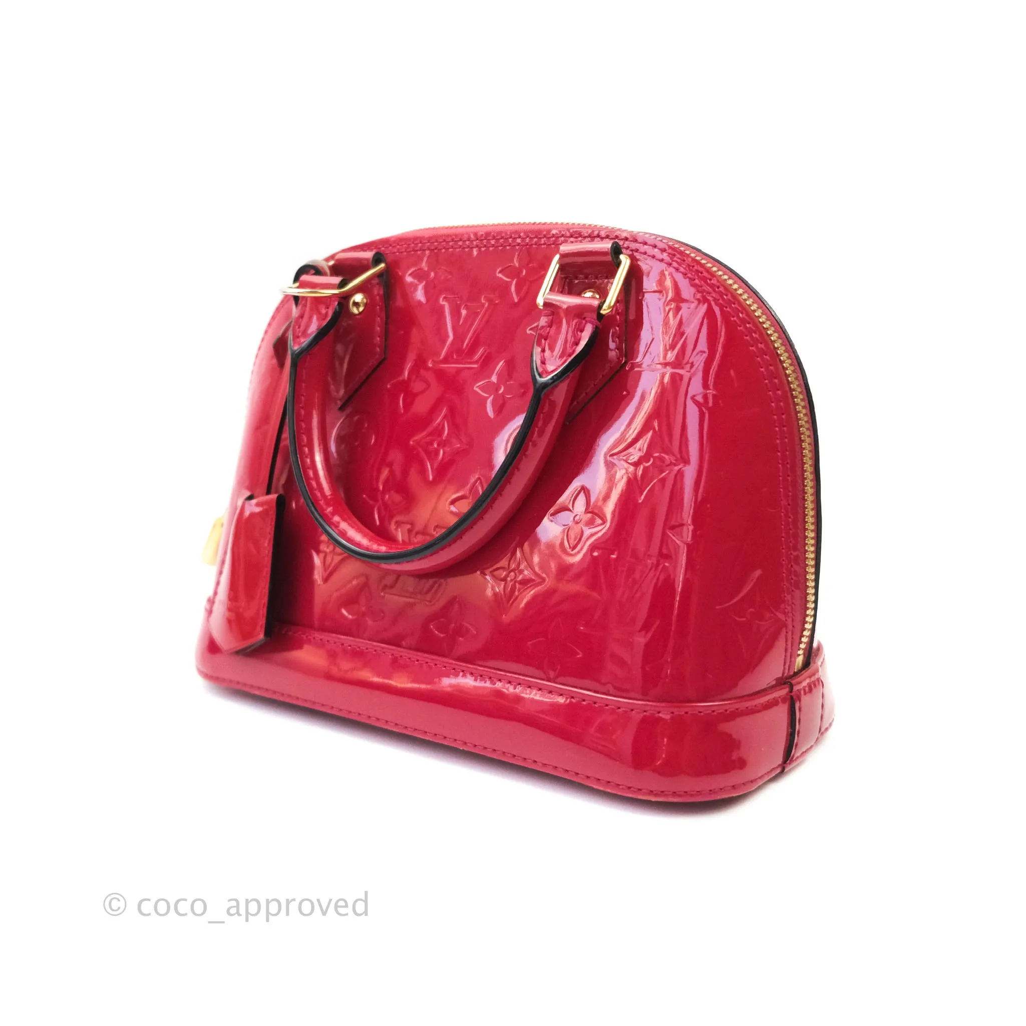Louis Vuitton Alma BB Red Patent Leather Gold Hardware