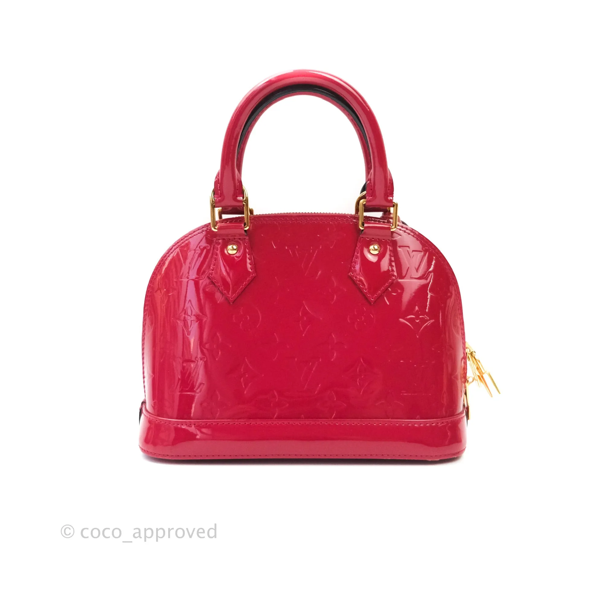 Louis Vuitton Alma BB Red Patent Leather Gold Hardware