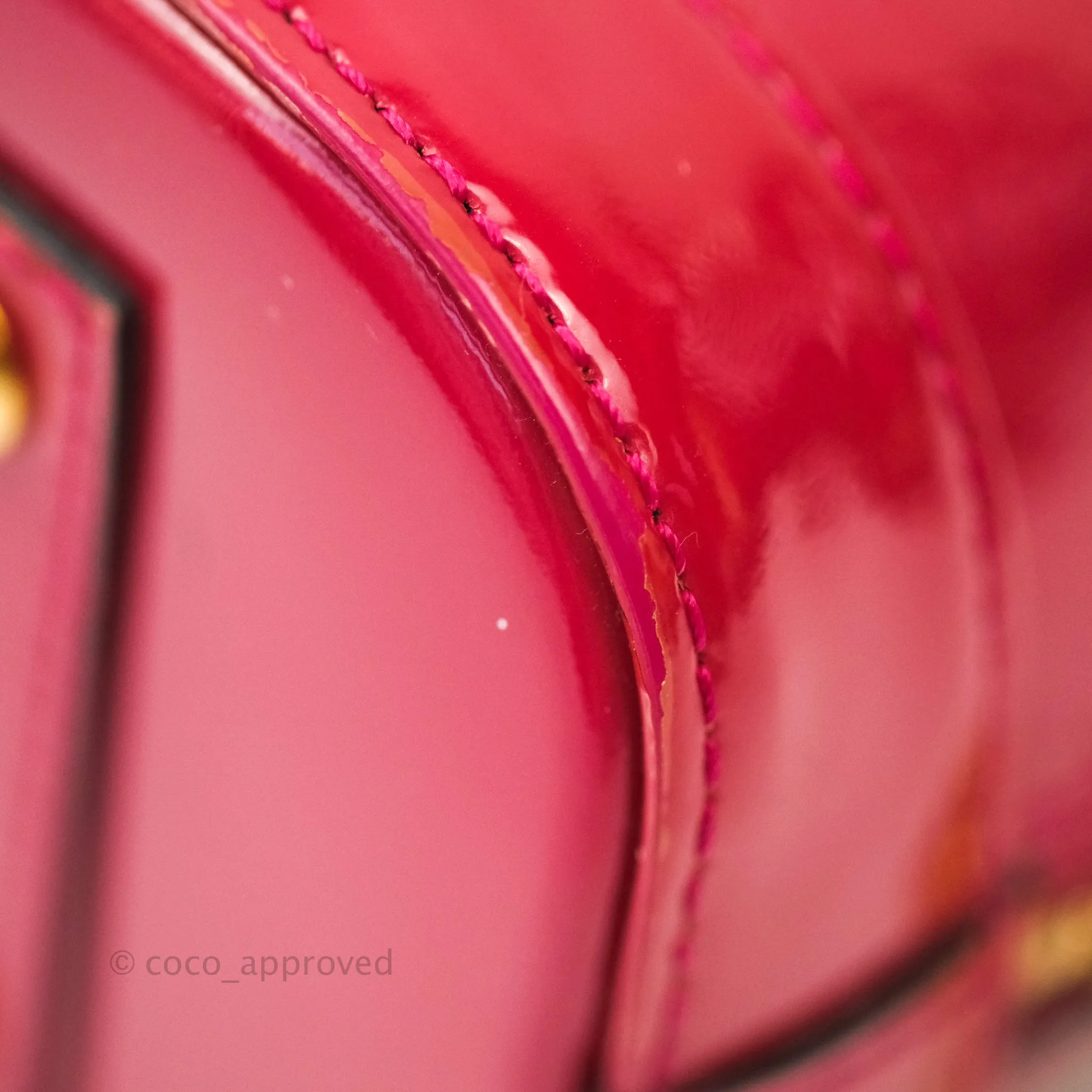 Louis Vuitton Alma BB Red Patent Leather Gold Hardware