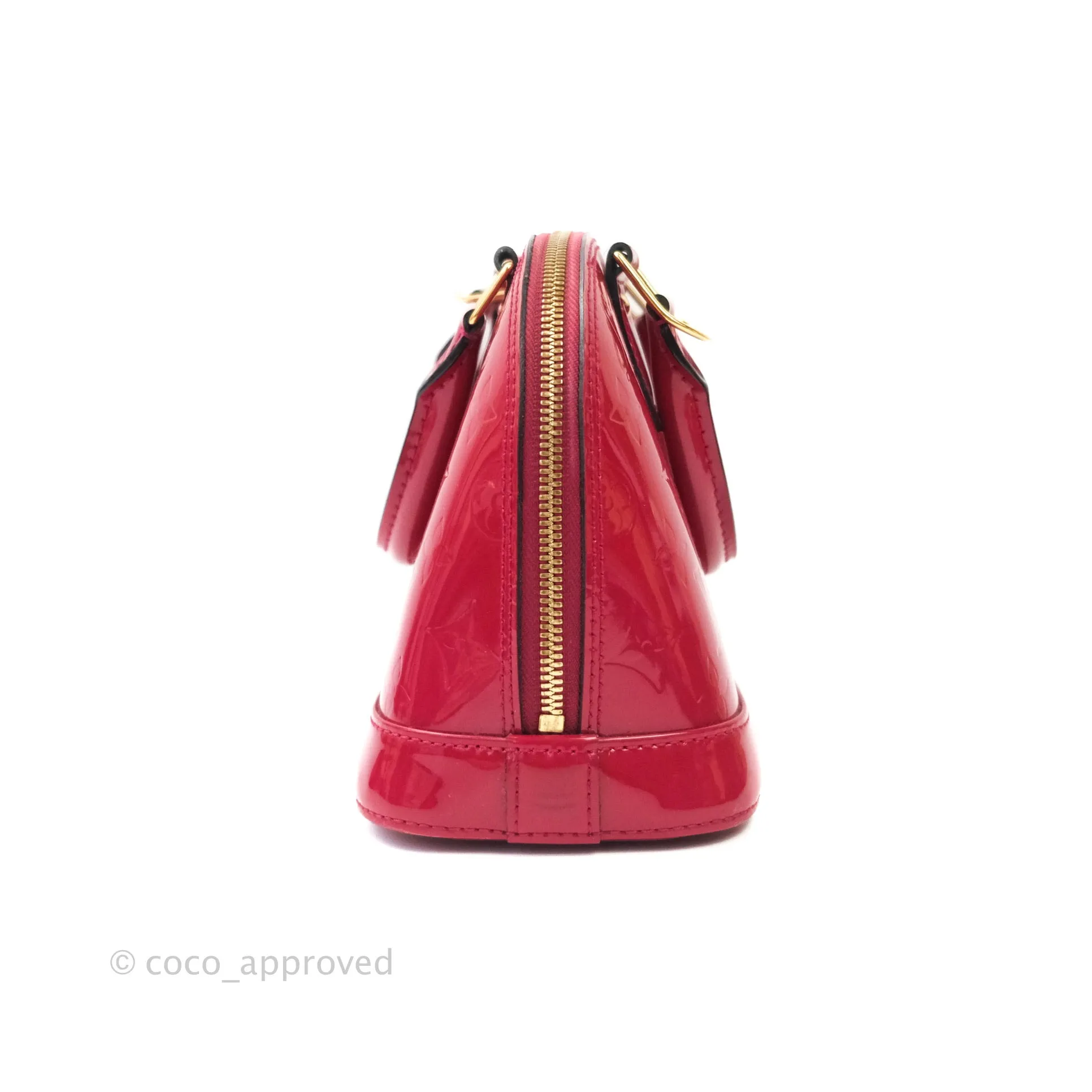 Louis Vuitton Alma BB Red Patent Leather Gold Hardware