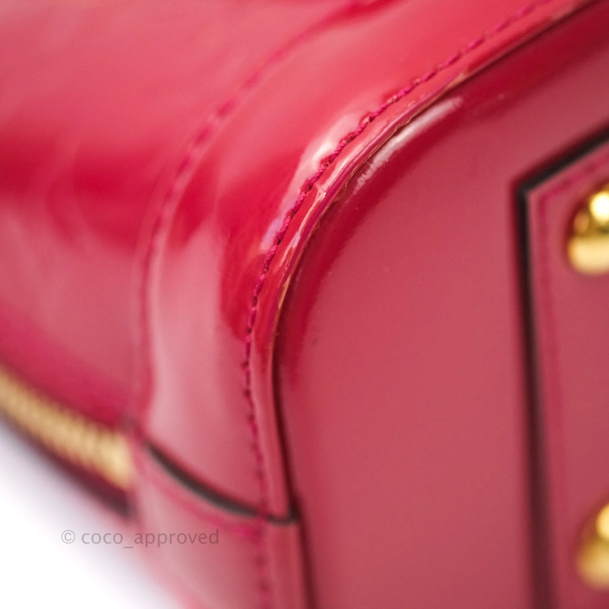 Louis Vuitton Alma BB Red Patent Leather Gold Hardware