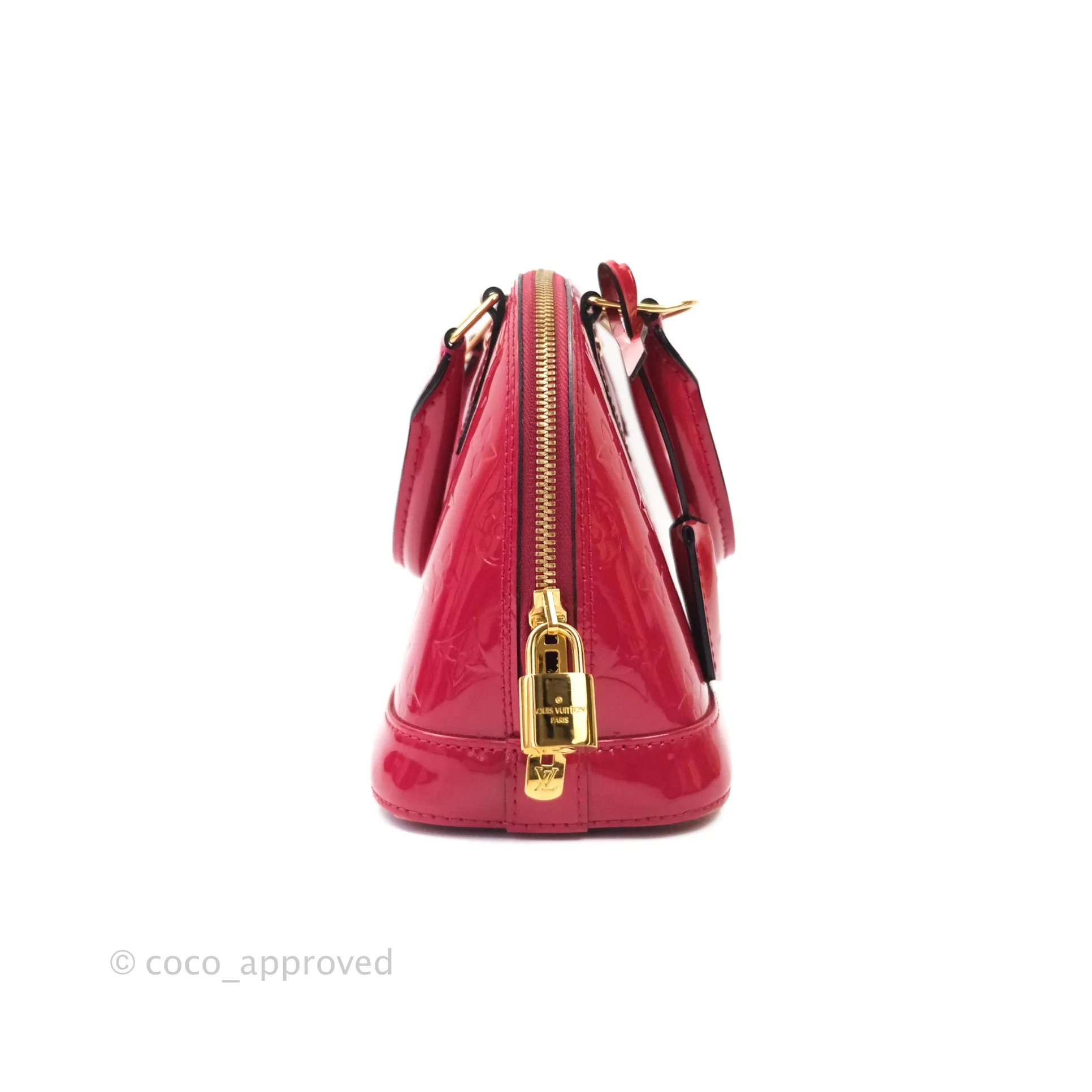 Louis Vuitton Alma BB Red Patent Leather Gold Hardware