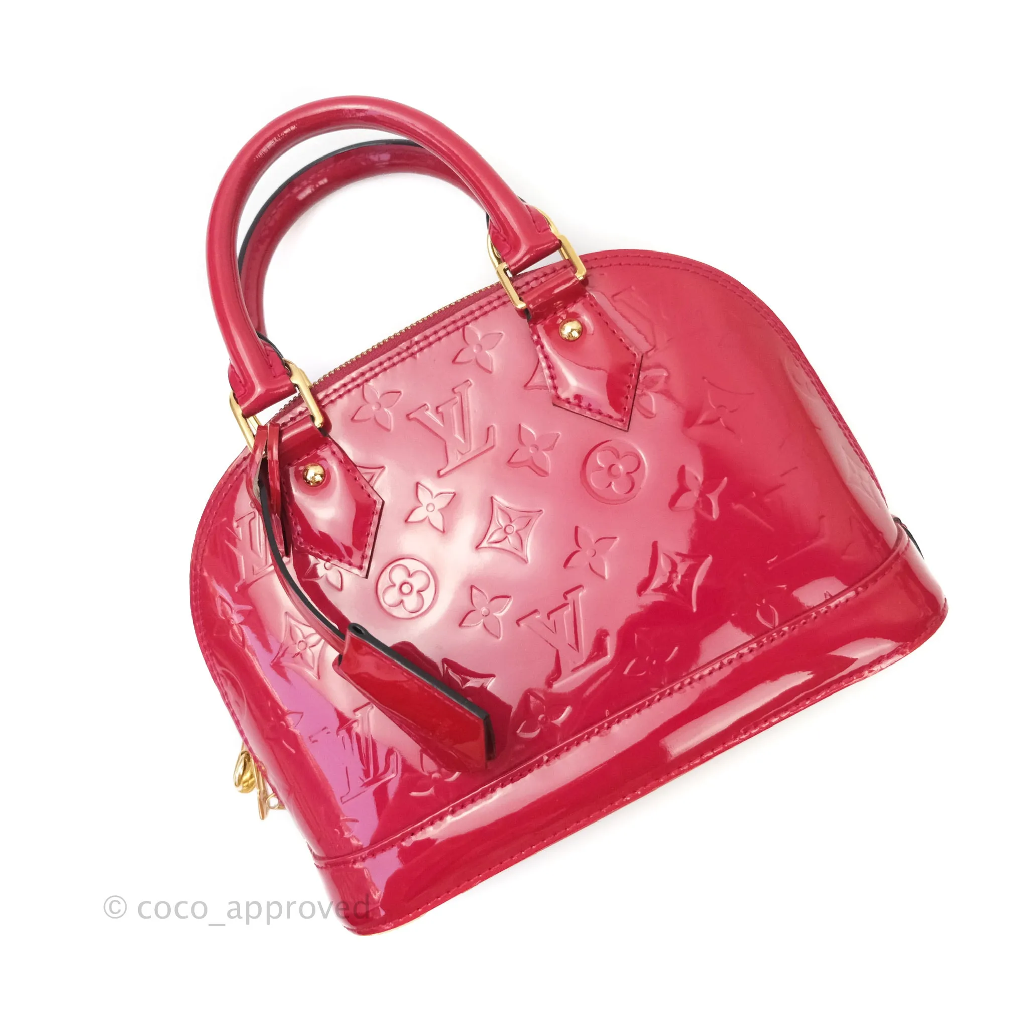 Louis Vuitton Alma BB Red Patent Leather Gold Hardware