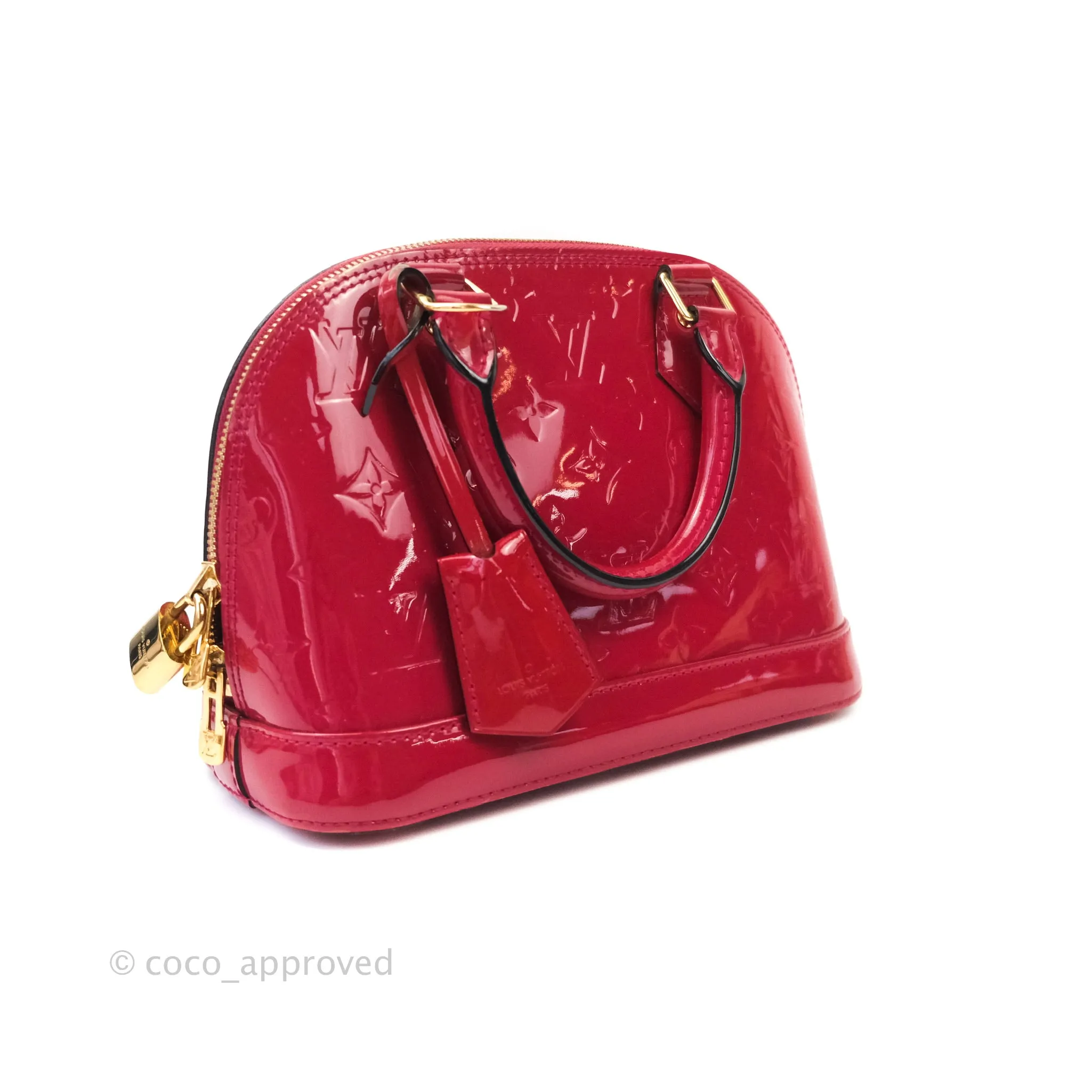 Louis Vuitton Alma BB Red Patent Leather Gold Hardware
