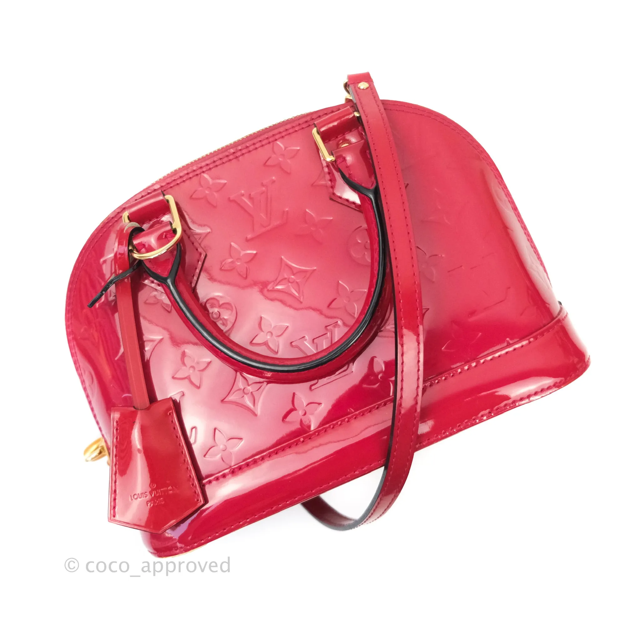 Louis Vuitton Alma BB Red Patent Leather Gold Hardware