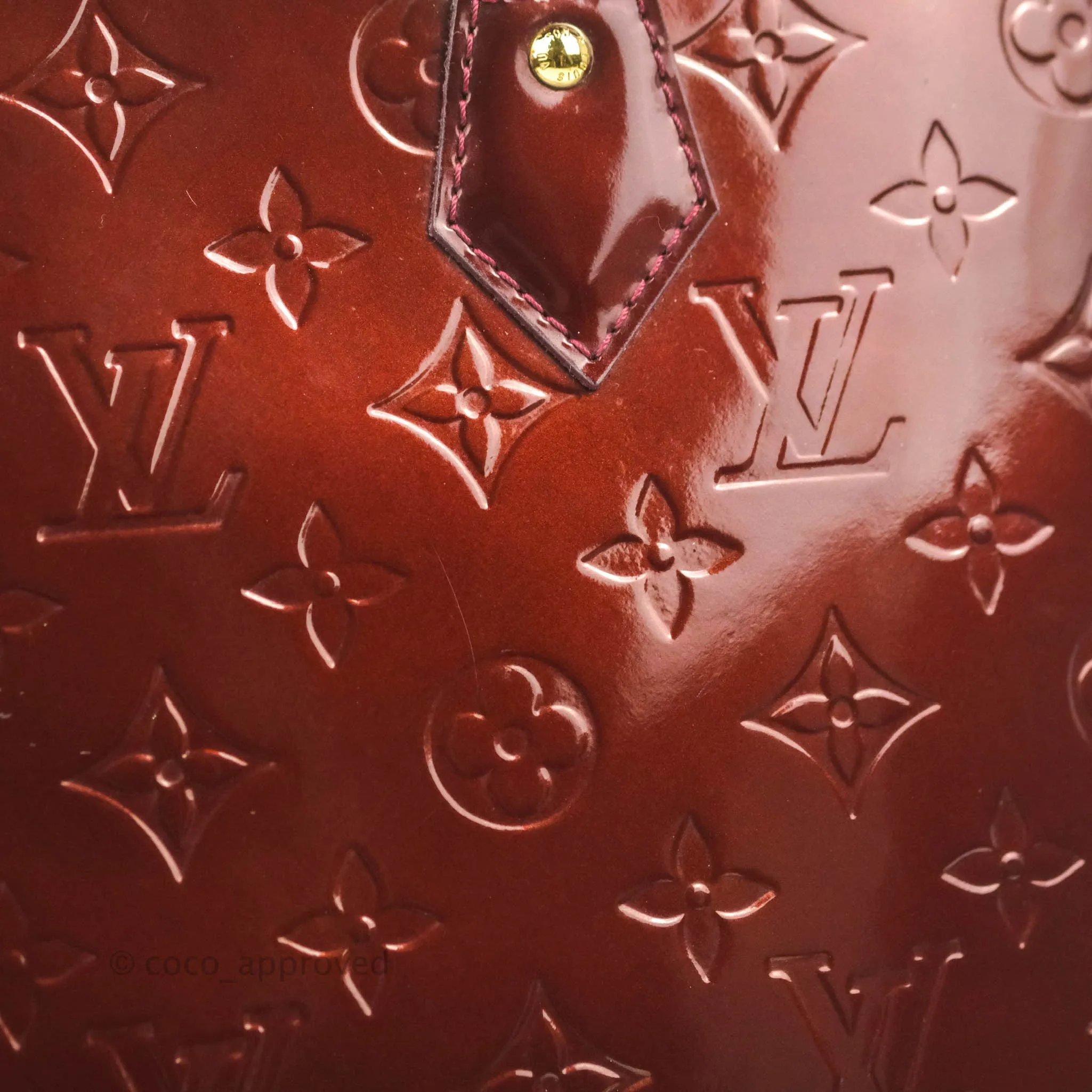 Louis Vuitton Alma PM Burgundy Patent Gold Hardware