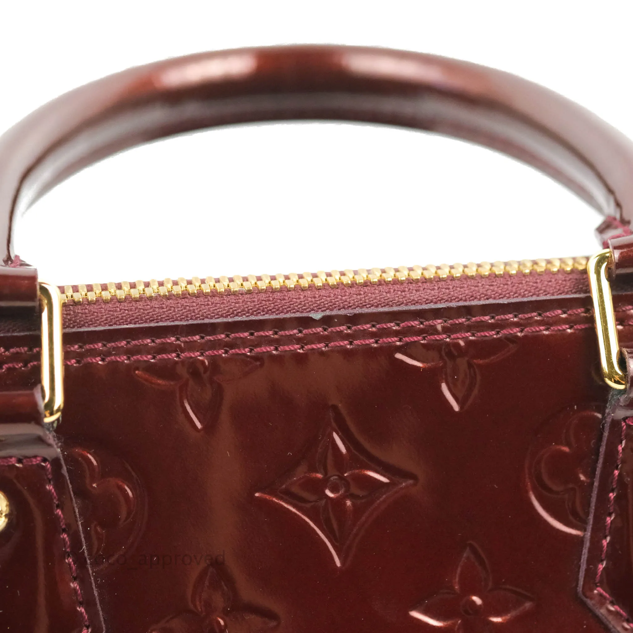Louis Vuitton Alma PM Burgundy Patent Gold Hardware