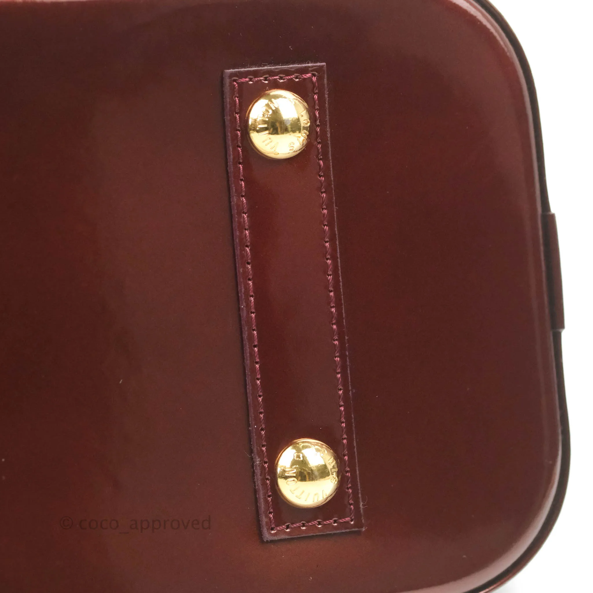 Louis Vuitton Alma PM Burgundy Patent Gold Hardware