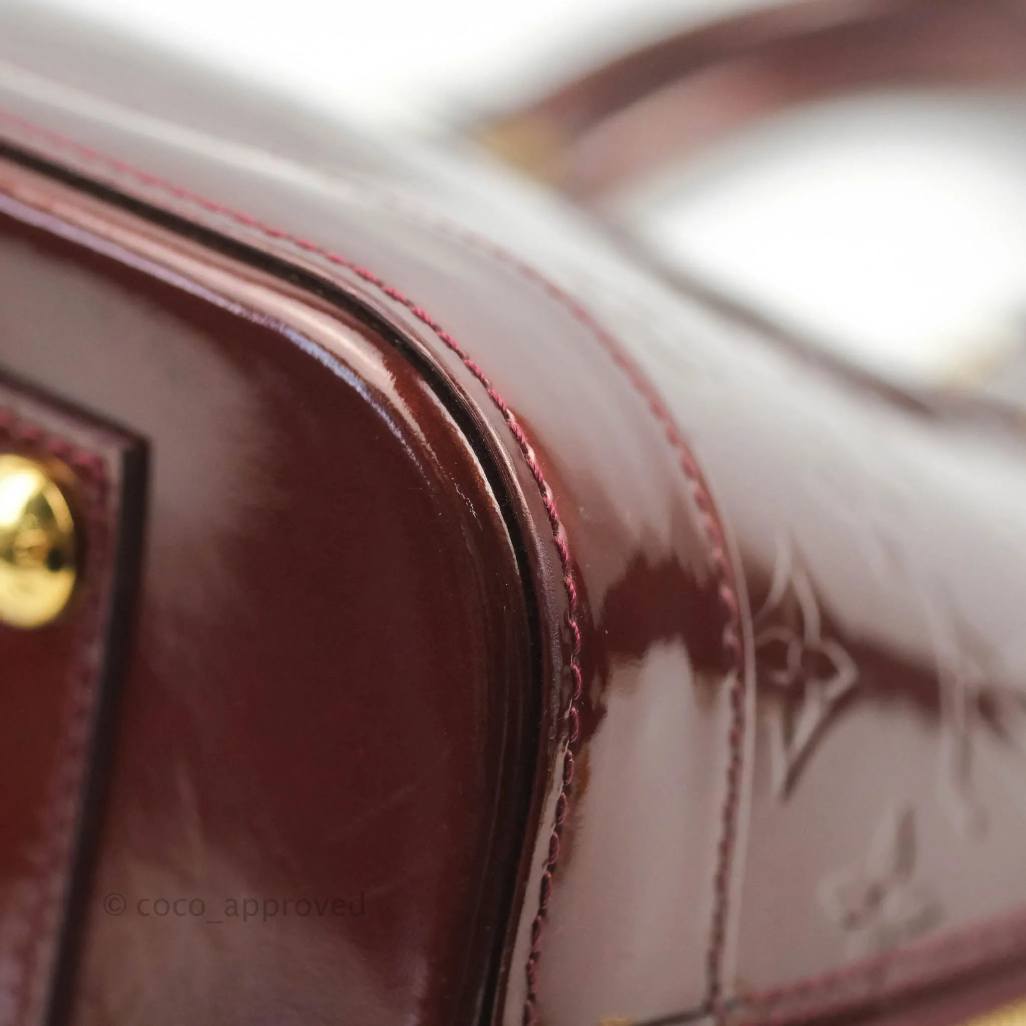 Louis Vuitton Alma PM Burgundy Patent Gold Hardware