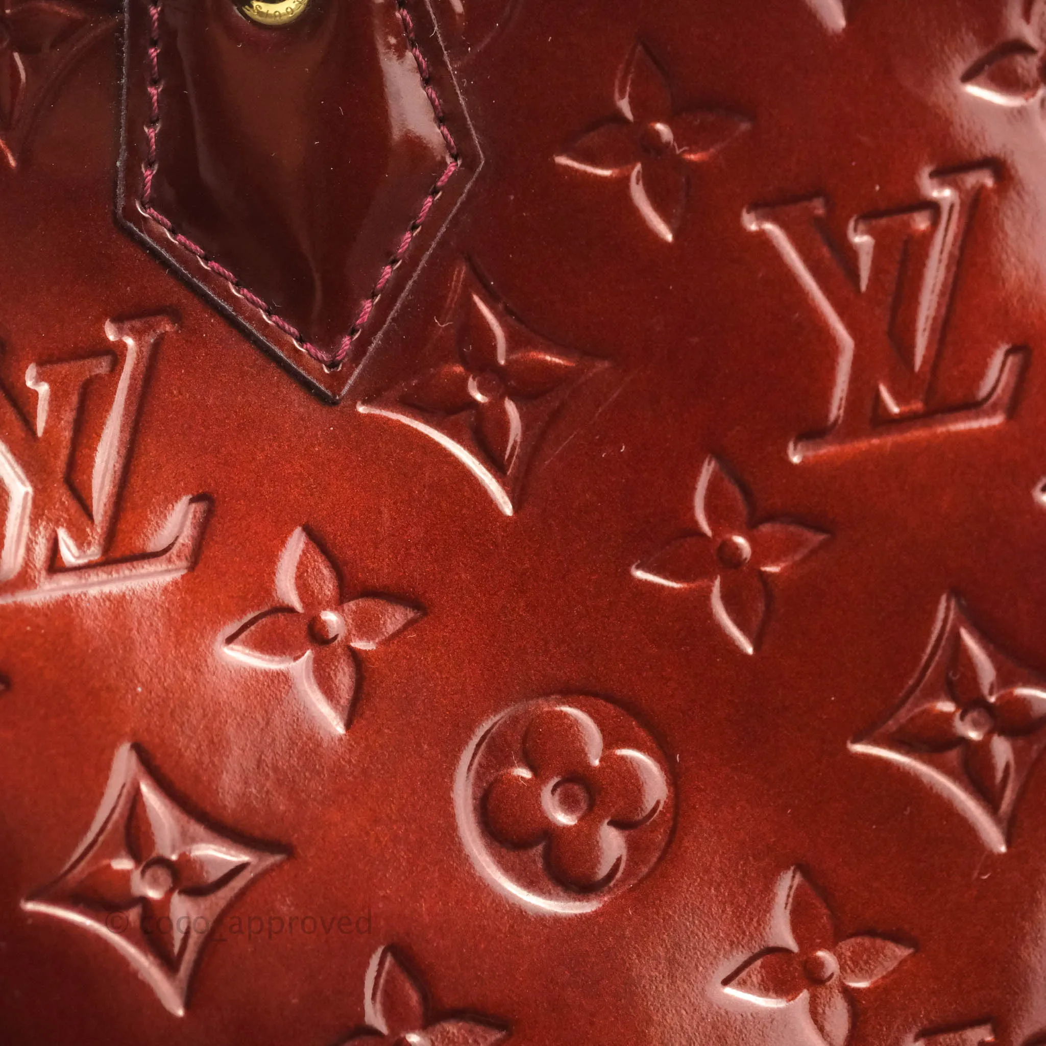 Louis Vuitton Alma PM Burgundy Patent Gold Hardware