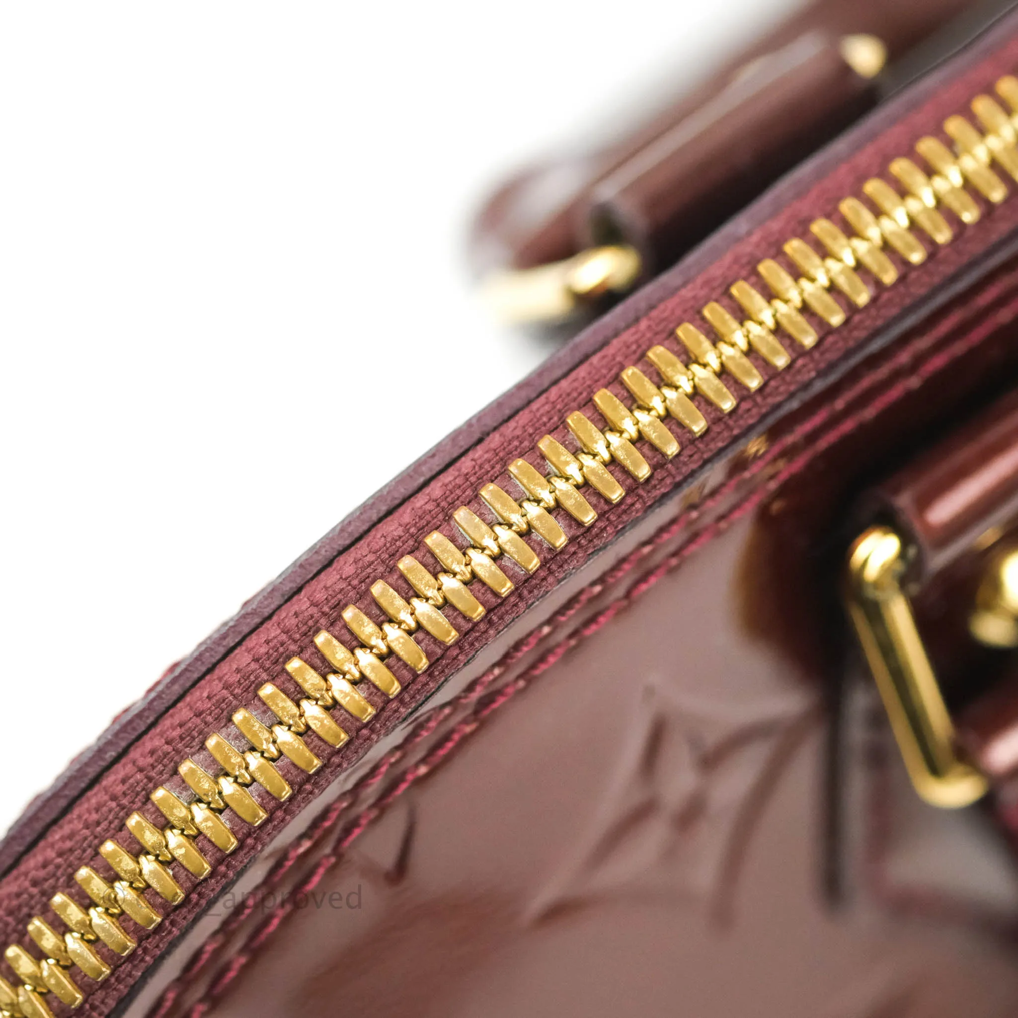 Louis Vuitton Alma PM Burgundy Patent Gold Hardware