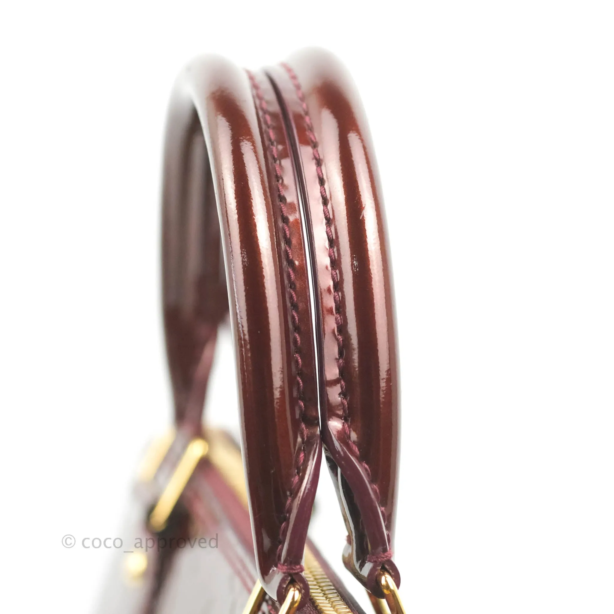 Louis Vuitton Alma PM Burgundy Patent Gold Hardware