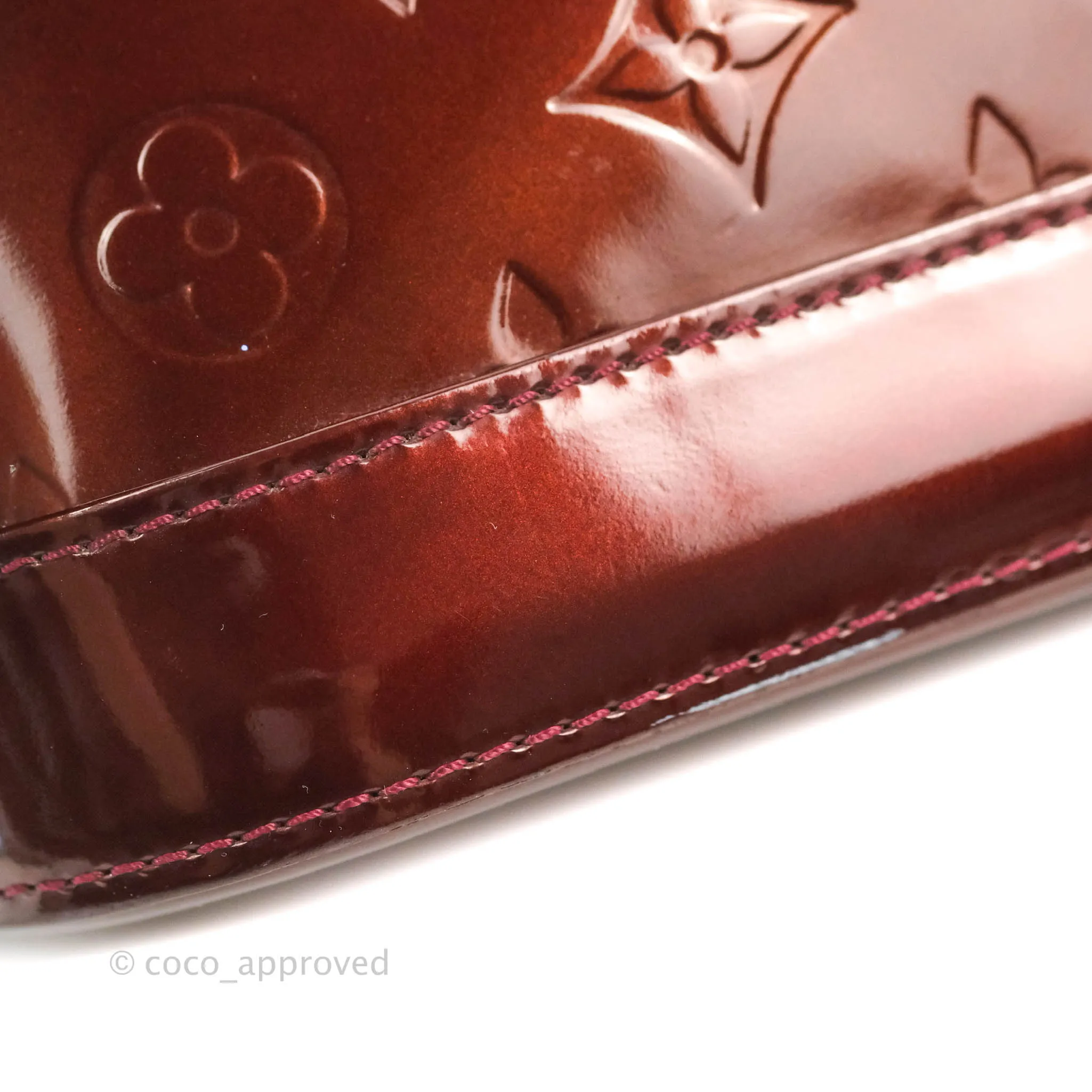 Louis Vuitton Alma PM Burgundy Patent Gold Hardware