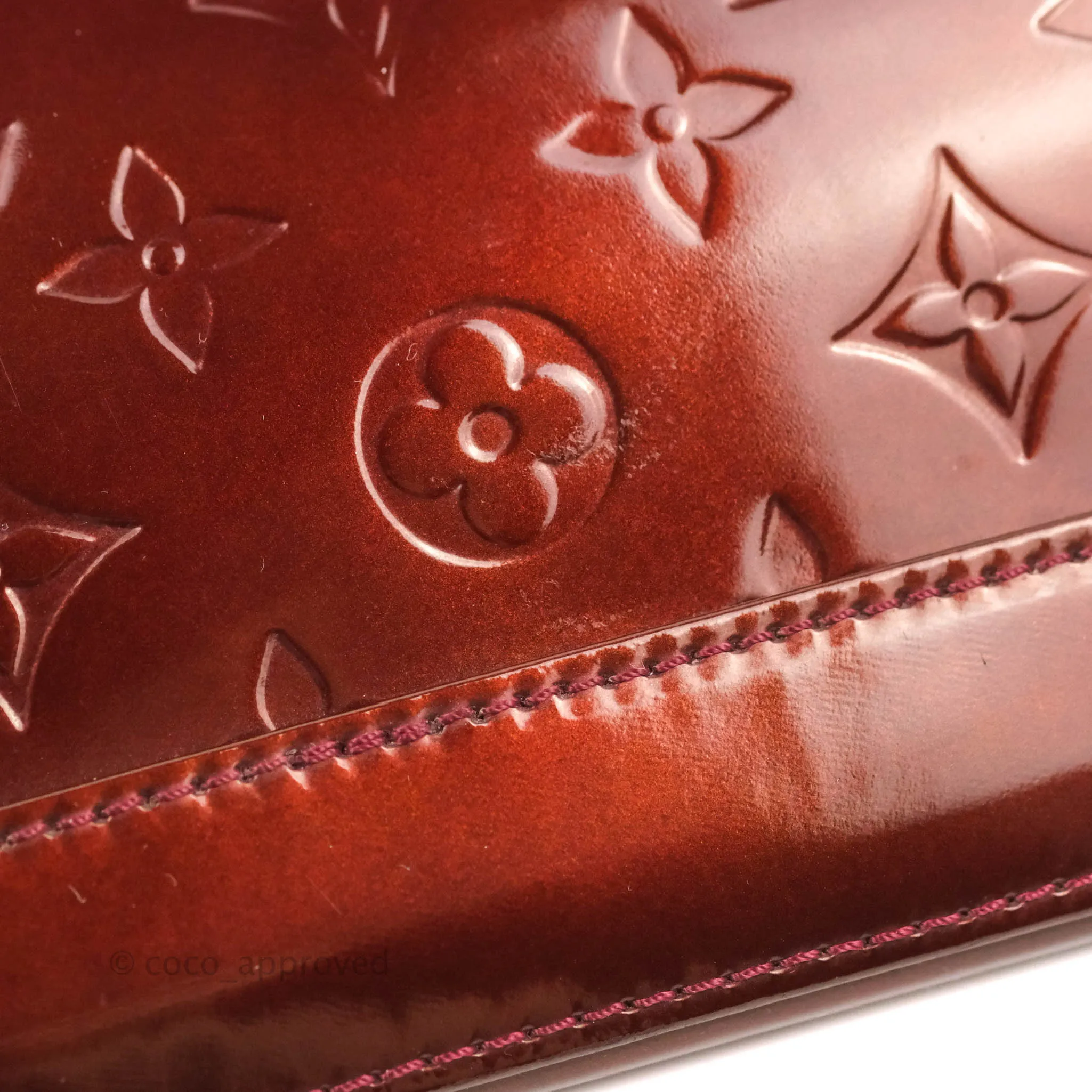 Louis Vuitton Alma PM Burgundy Patent Gold Hardware