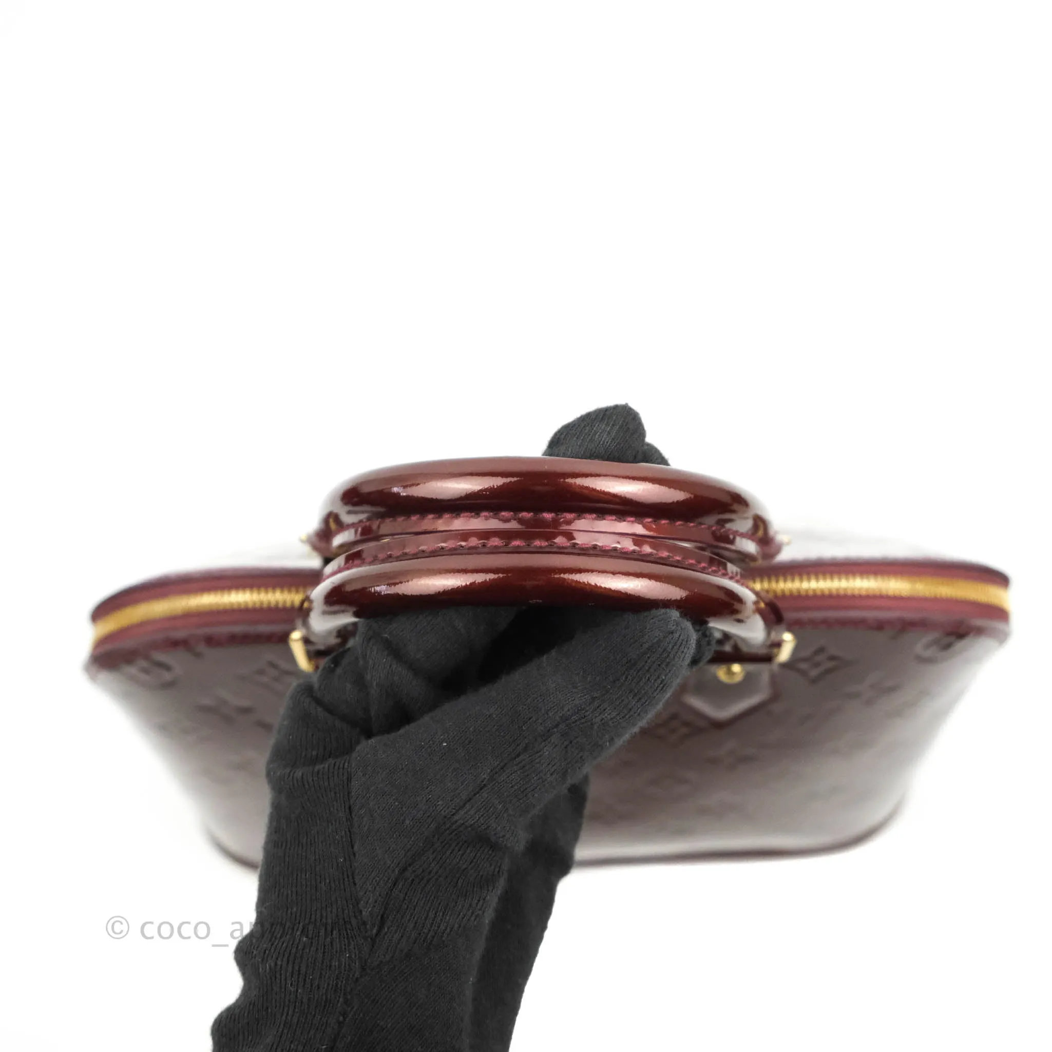 Louis Vuitton Alma PM Burgundy Patent Gold Hardware