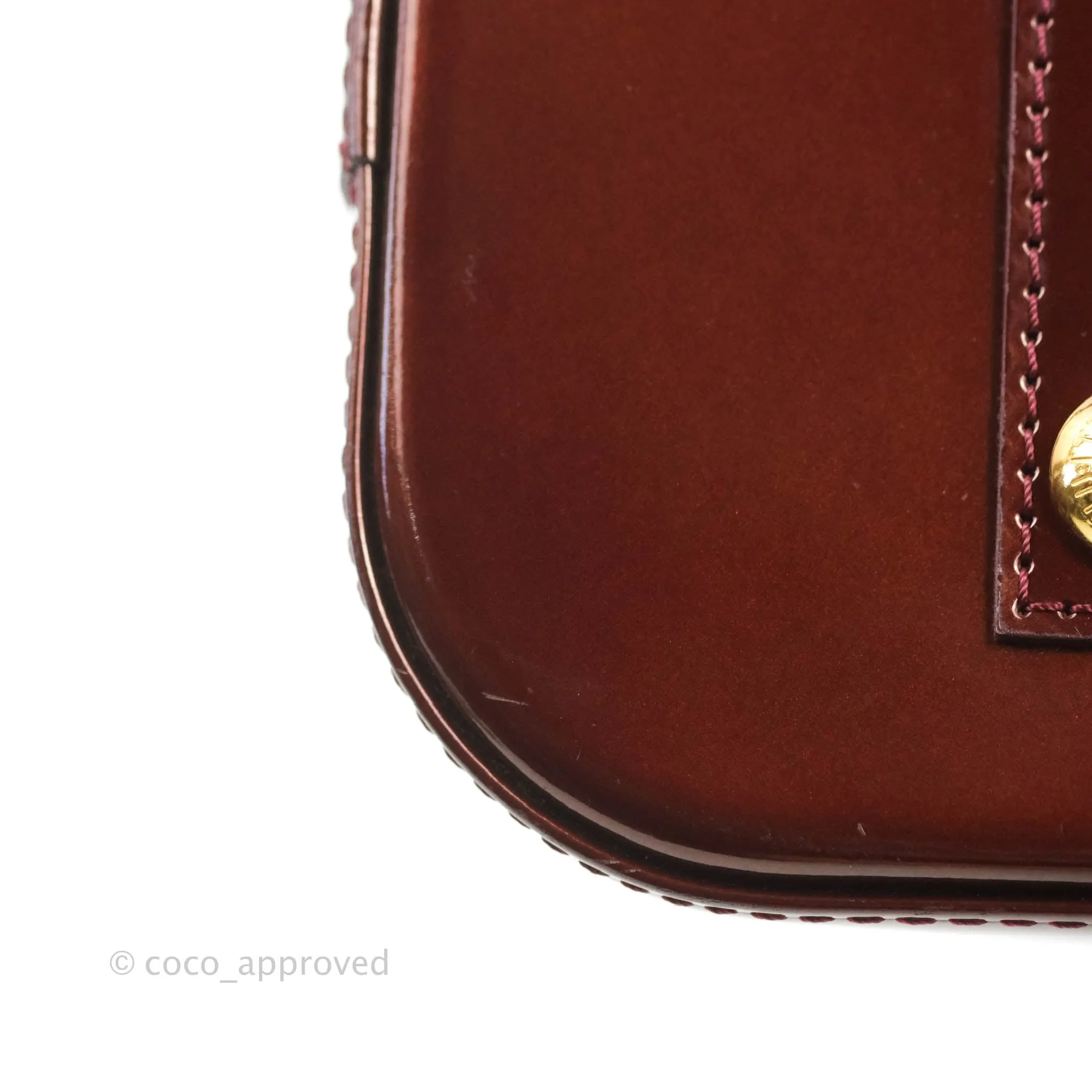 Louis Vuitton Alma PM Burgundy Patent Gold Hardware