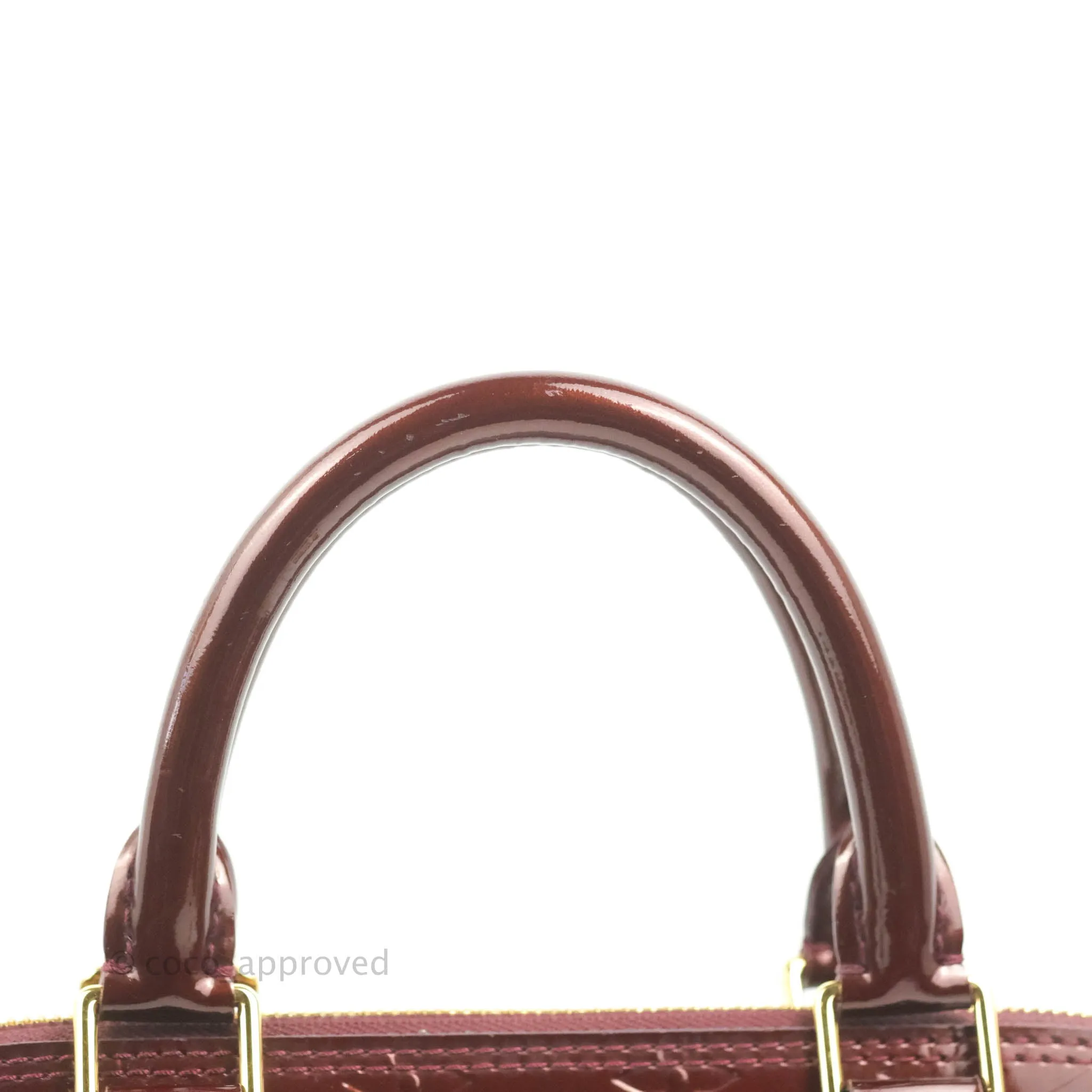 Louis Vuitton Alma PM Burgundy Patent Gold Hardware