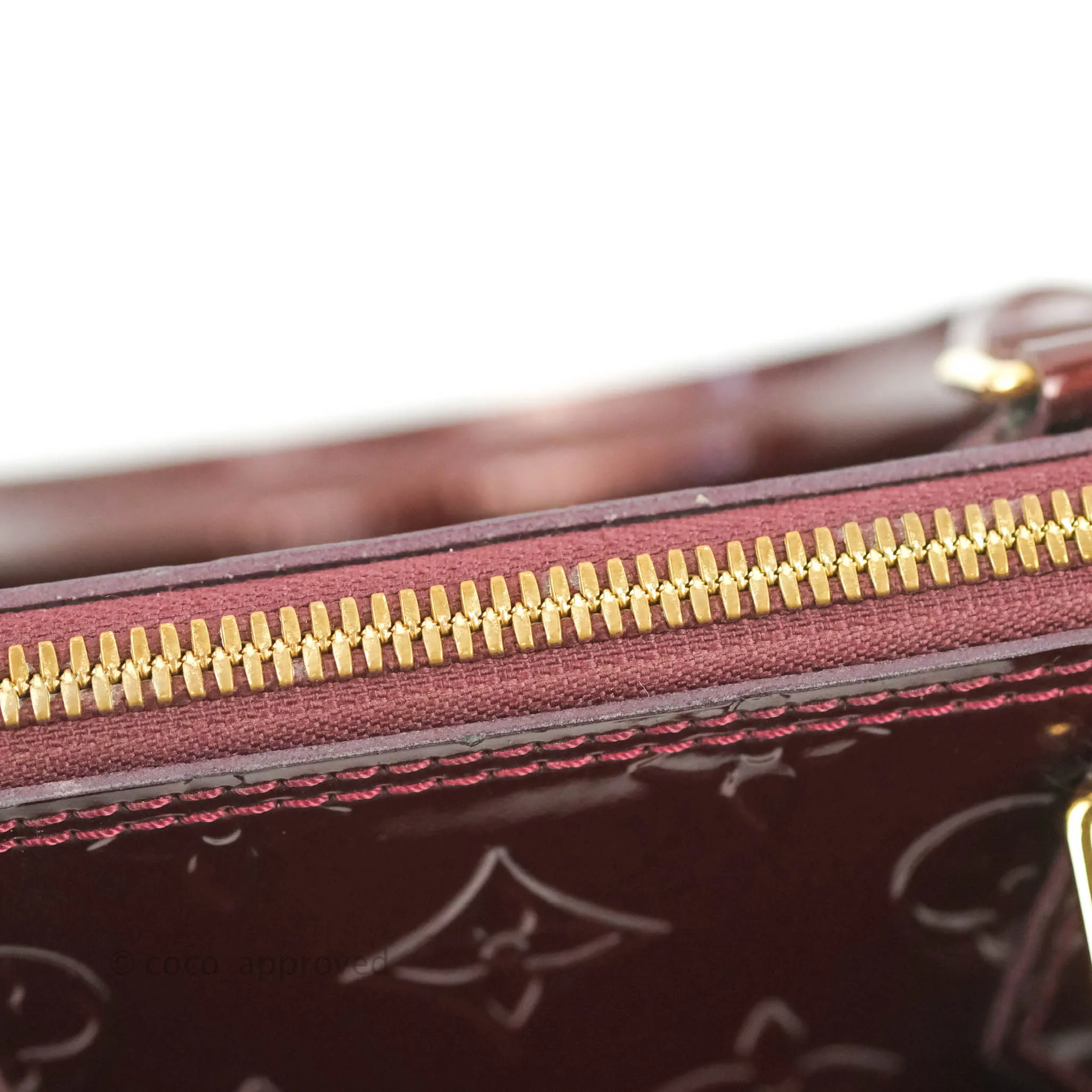 Louis Vuitton Alma PM Burgundy Patent Gold Hardware